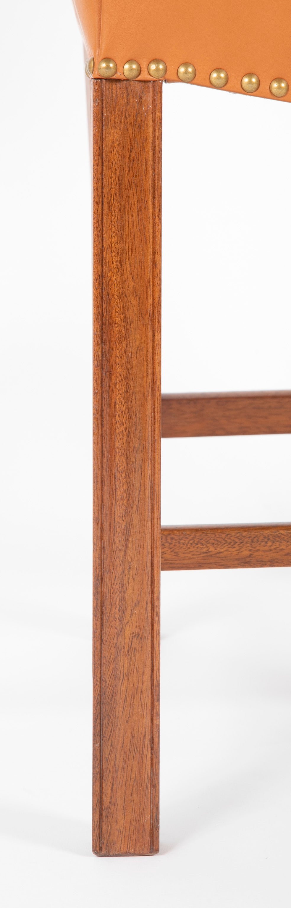 "The Red Chair" Mahogany & Leather Side Chair Model 3949 Designed by Kaare Klint