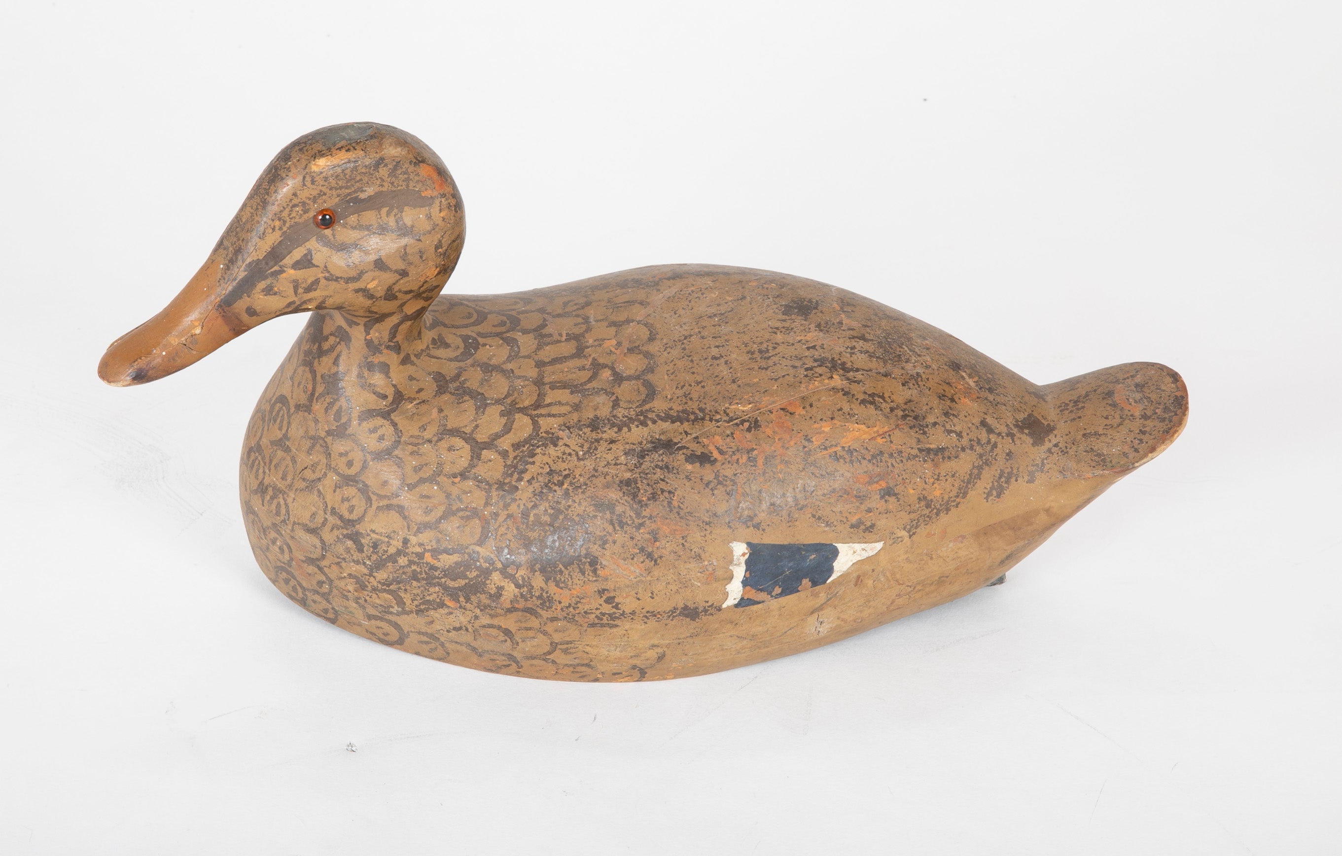 Pair of Mallard Decoy Ducks in Form of Hen & Drake Having Original Paint