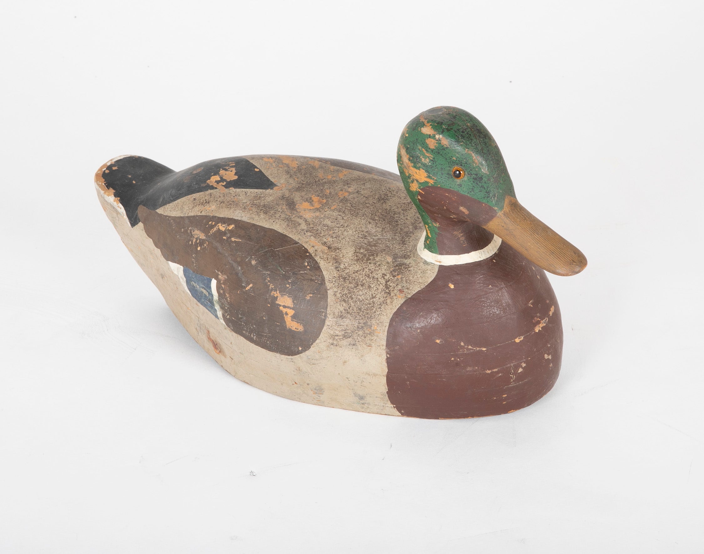 Pair of Mallard Decoy Ducks in Form of Hen & Drake Having Original Paint
