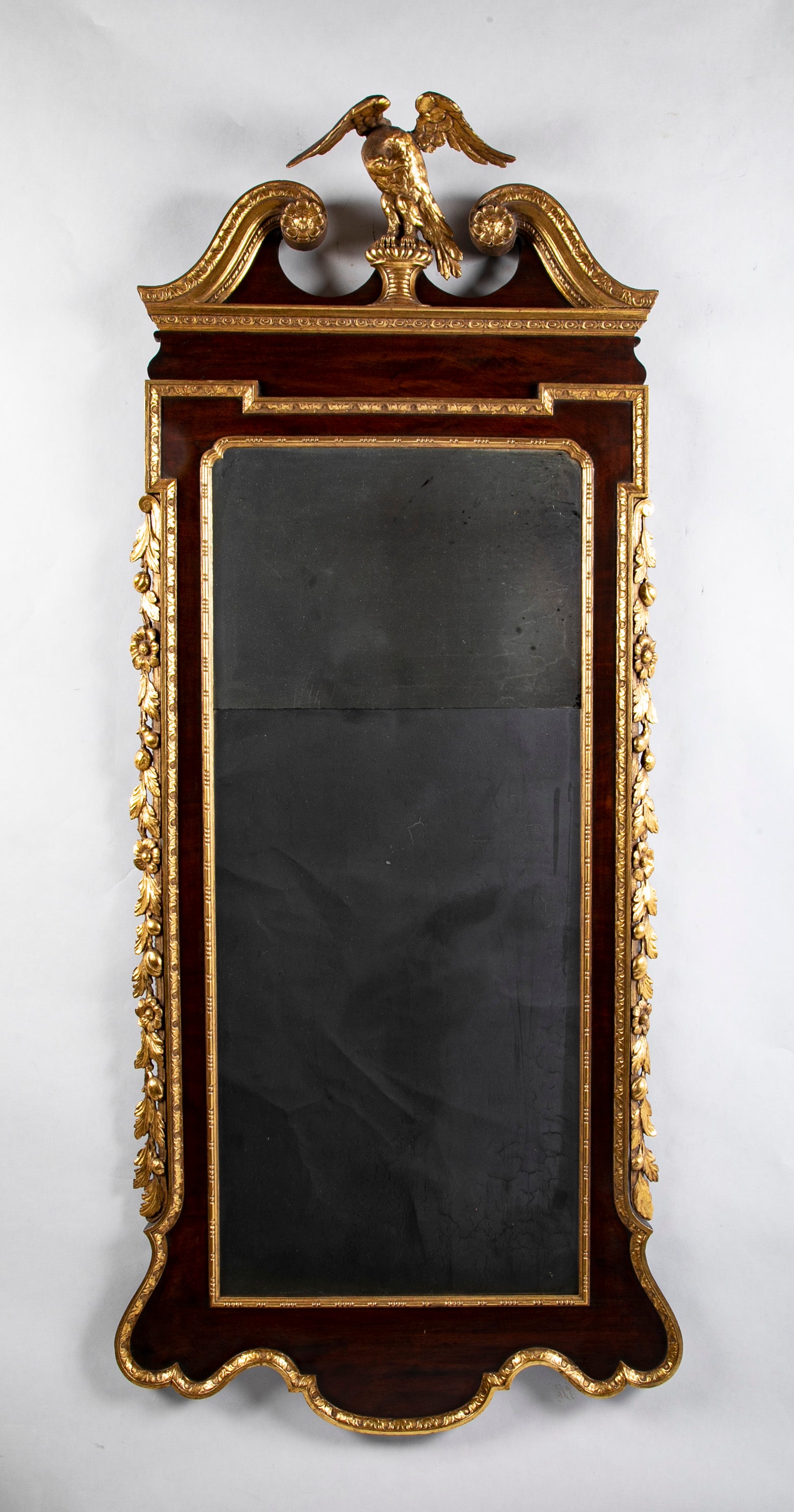 Mid 18th Century Mahogany & Parcel Gilt Mirror