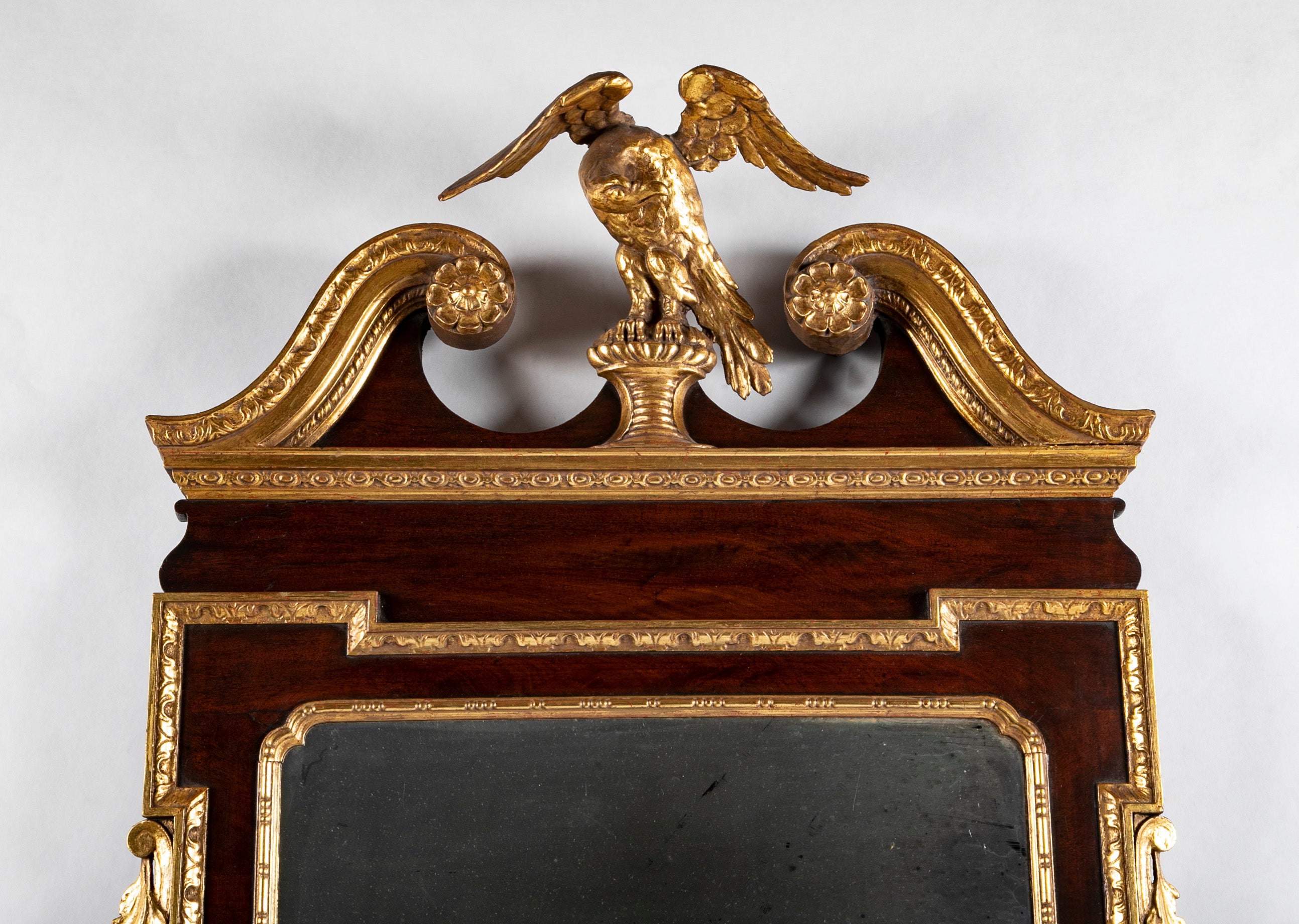 Mid 18th Century Mahogany & Parcel Gilt Mirror