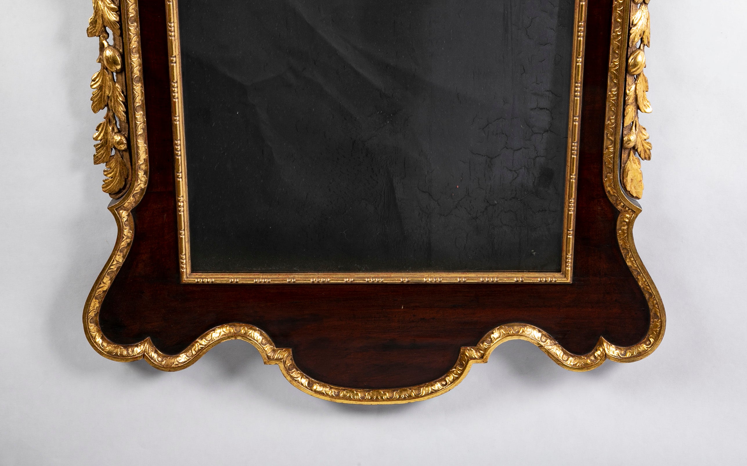 Mid 18th Century Mahogany & Parcel Gilt Mirror
