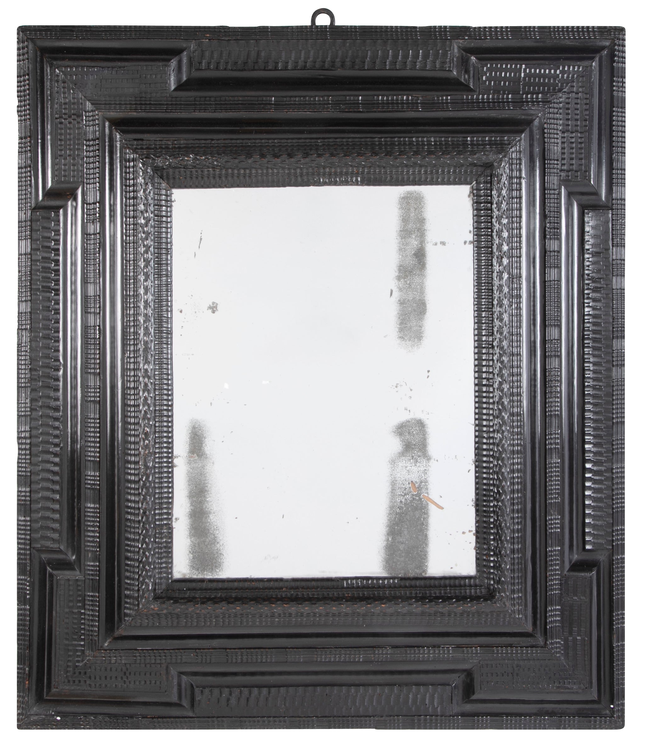 An 18th Century Dutch Ripple Ebonized Framed Mirror
