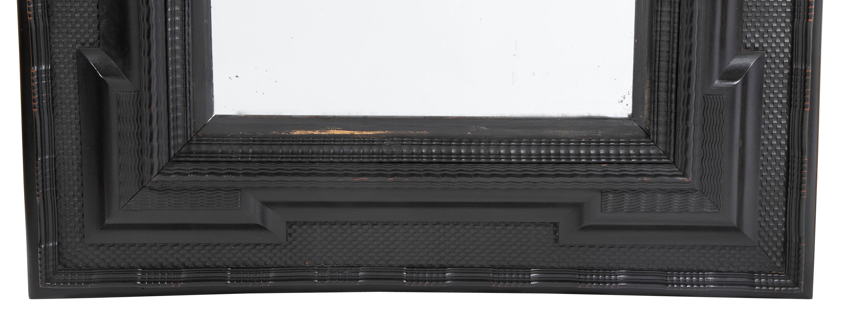 19th Century Dutch Ebonized Ripple Frame Mirror