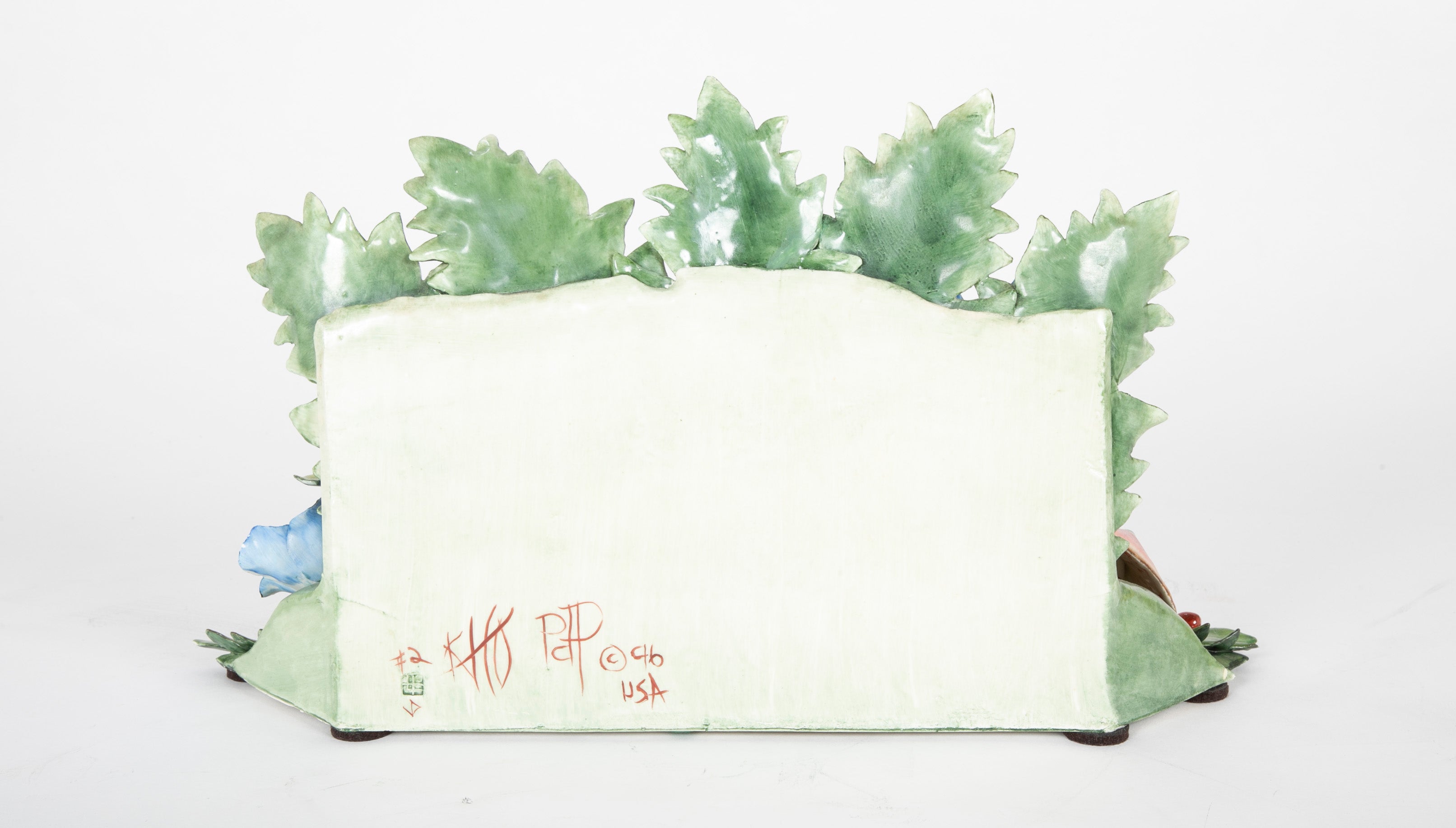 Large 3 Part Porcelain Garniture Set with Fruit, Flowers & Vegetables by Katherine Houston