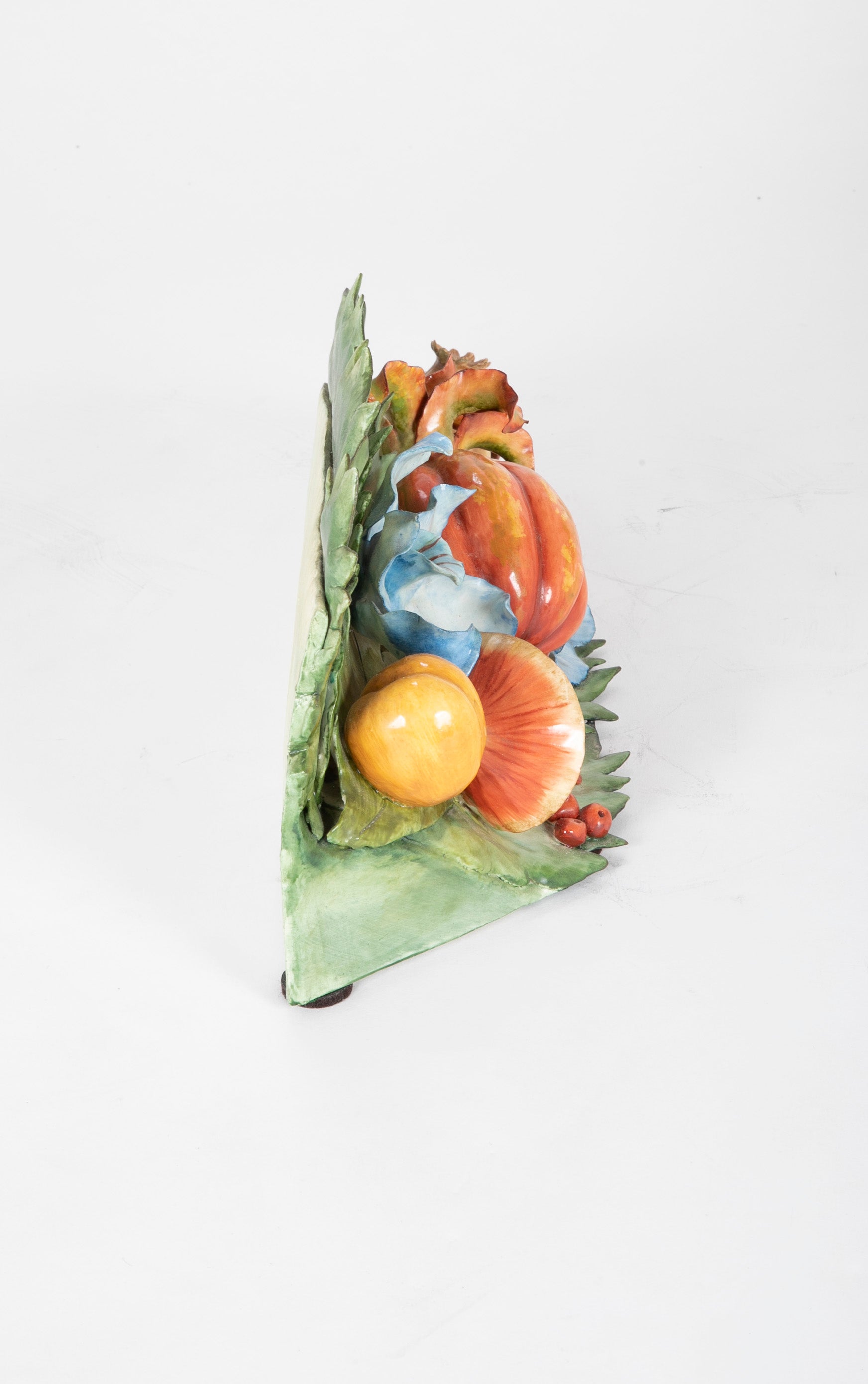 Large 3 Part Porcelain Garniture Set with Fruit, Flowers & Vegetables by Katherine Houston