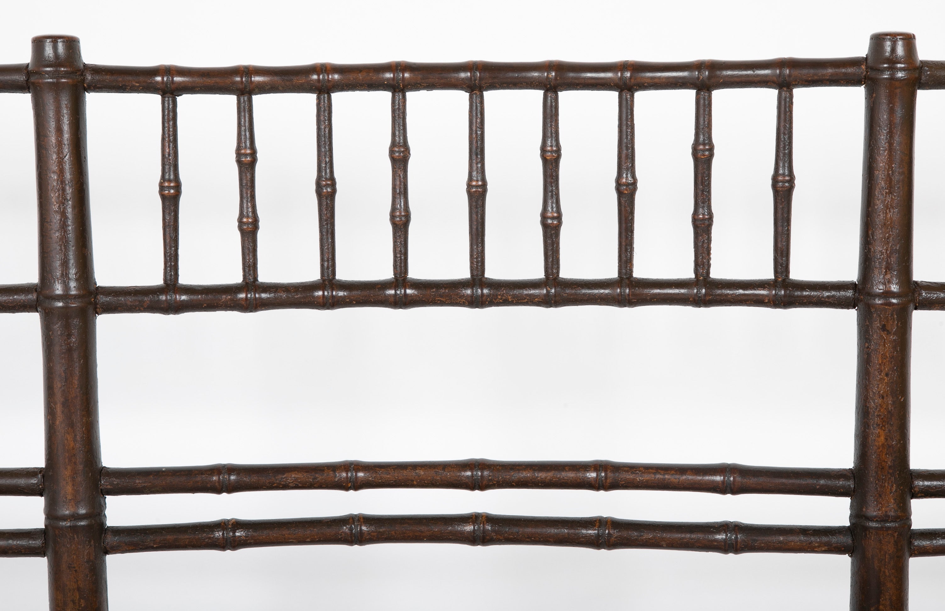 American Three Seat Sheraton Spindle Back Bench