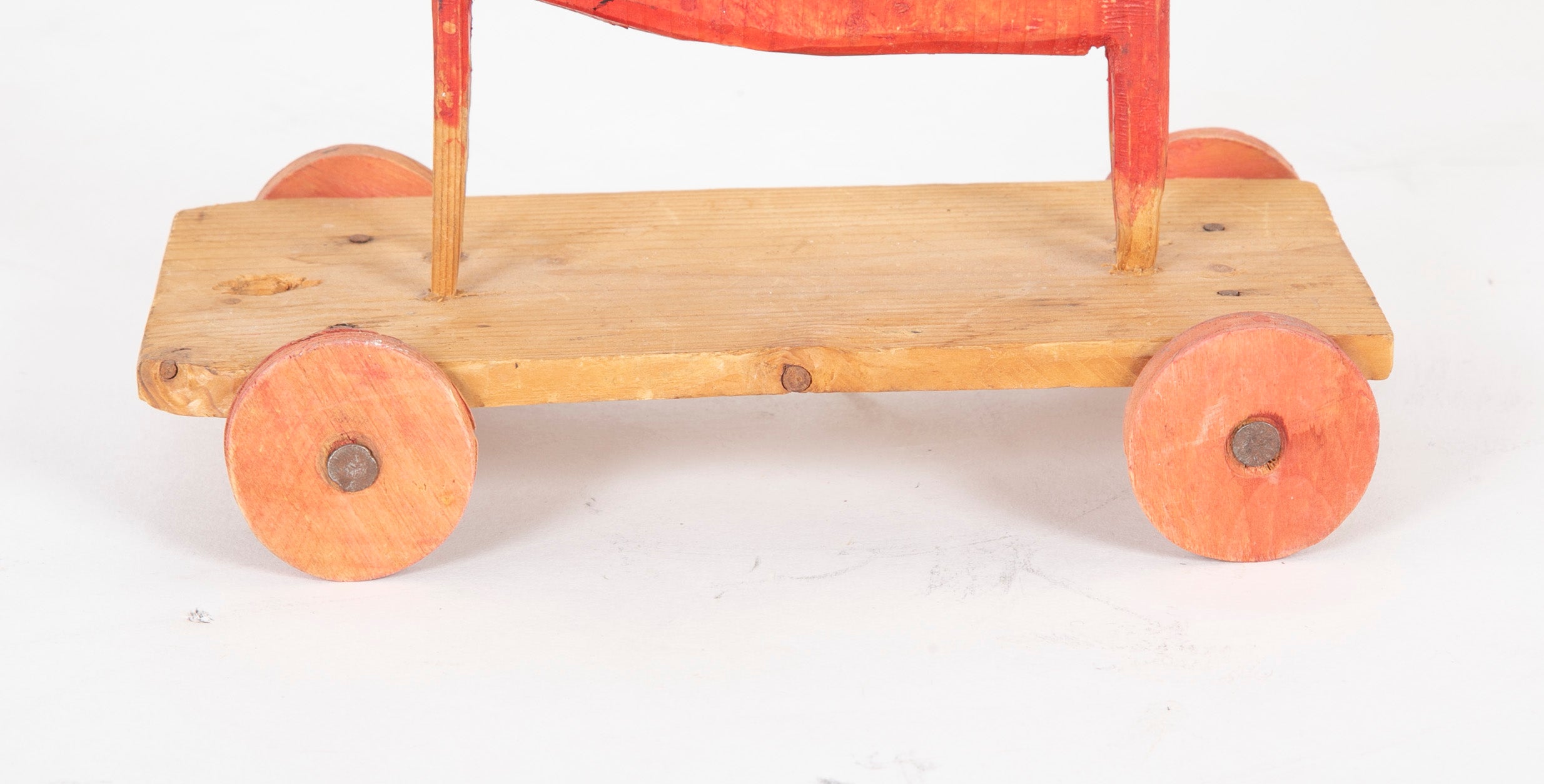 Early 20th Century Pull Toy Horse in Red & White Paint