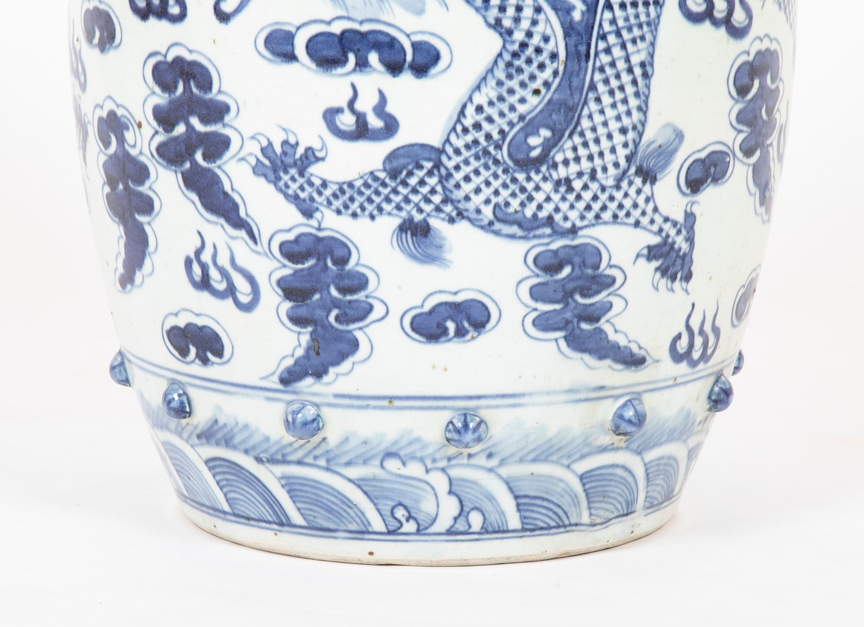 Pair of Chinese Export Blue & White Garden Stools