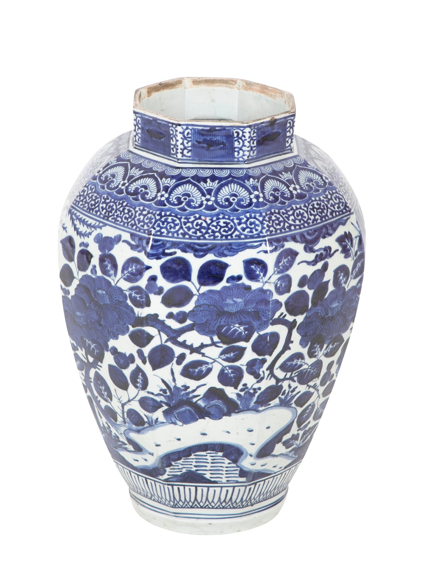 Large Late 17th/Early 18th Octagonal Blue & White Imari Jar