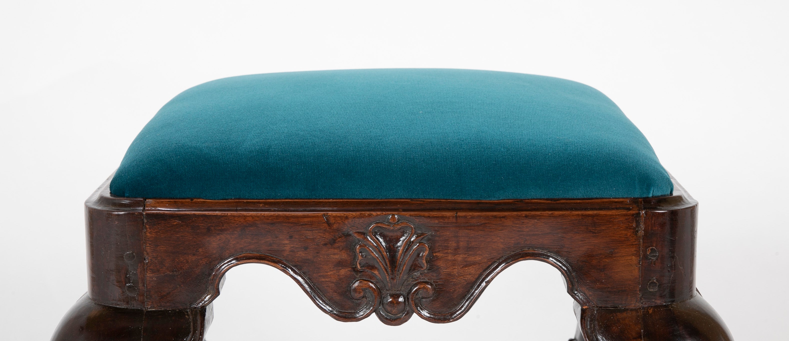 An Early 18th Century English George II Deeply Carved Footstool