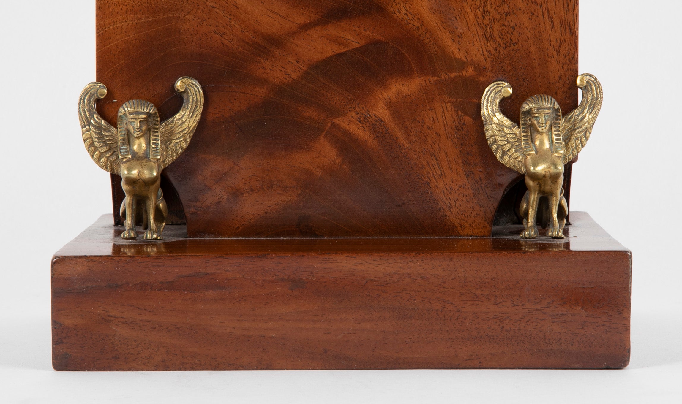19th Century French Mahogany & Sphinx Mounted Mantle Clock