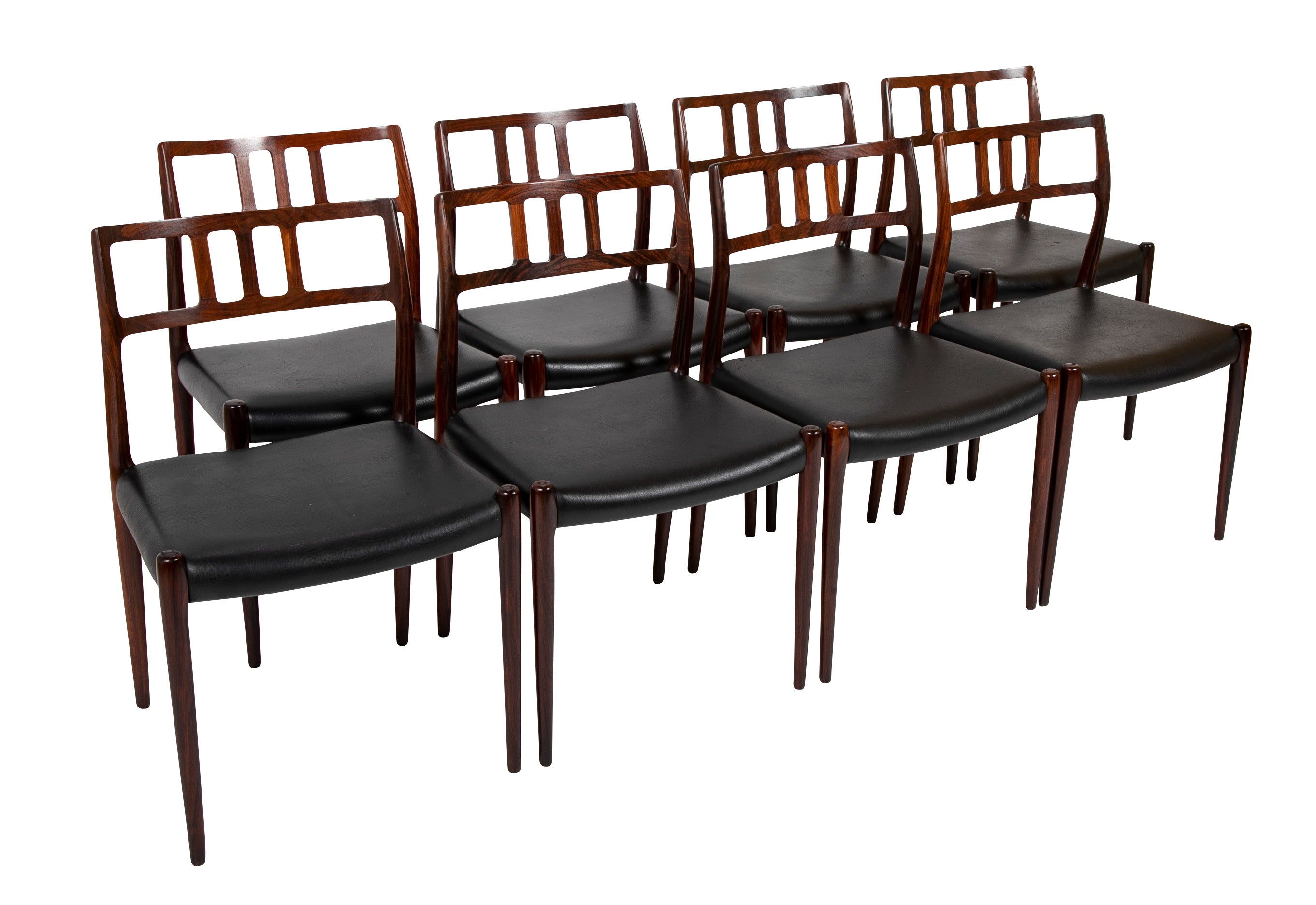 Set of Ten Rosewood Dining Chairs by Niels Moller Sold Individually