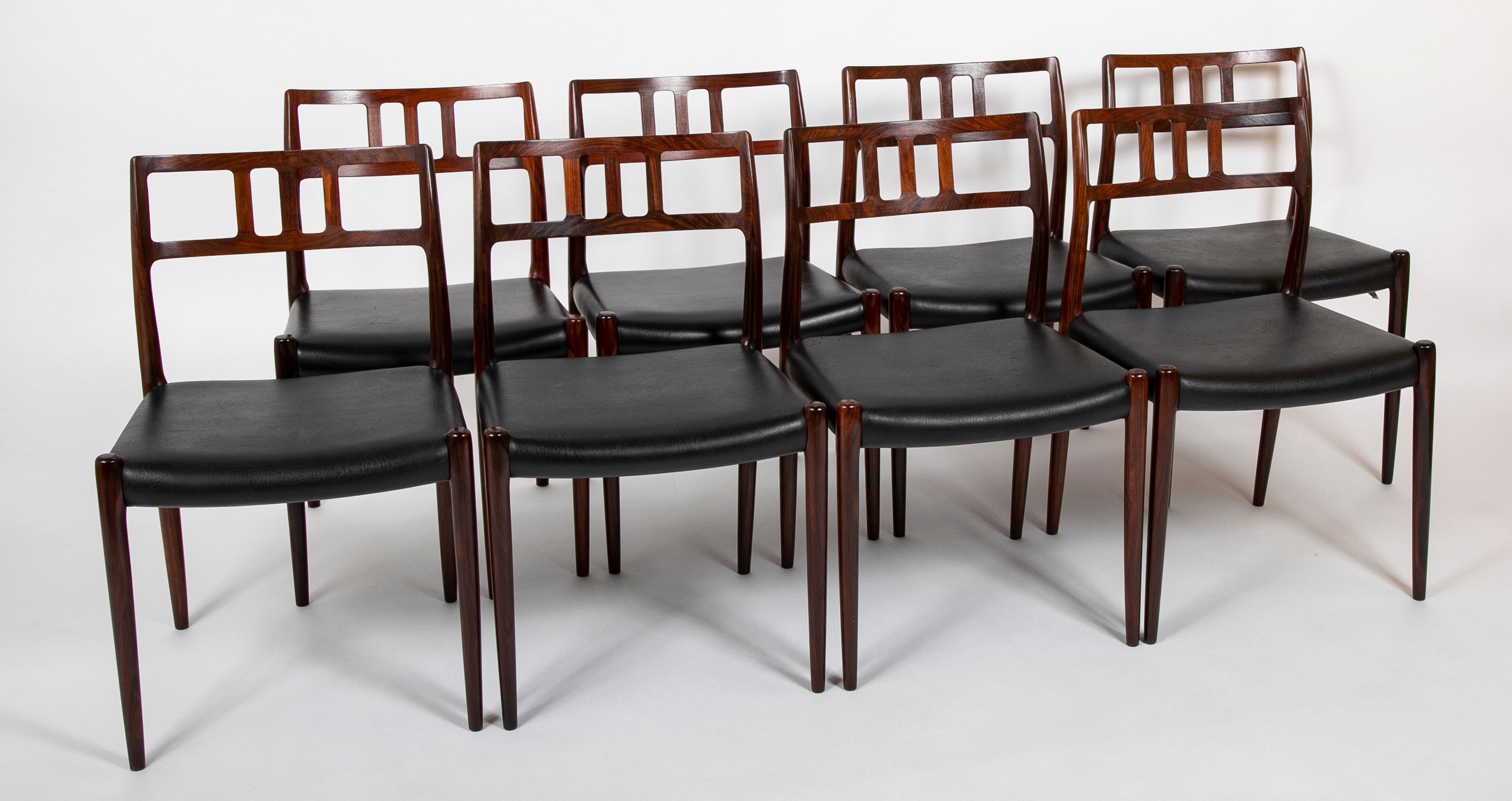 Set of Ten Rosewood Dining Chairs by Niels Moller Sold Individually