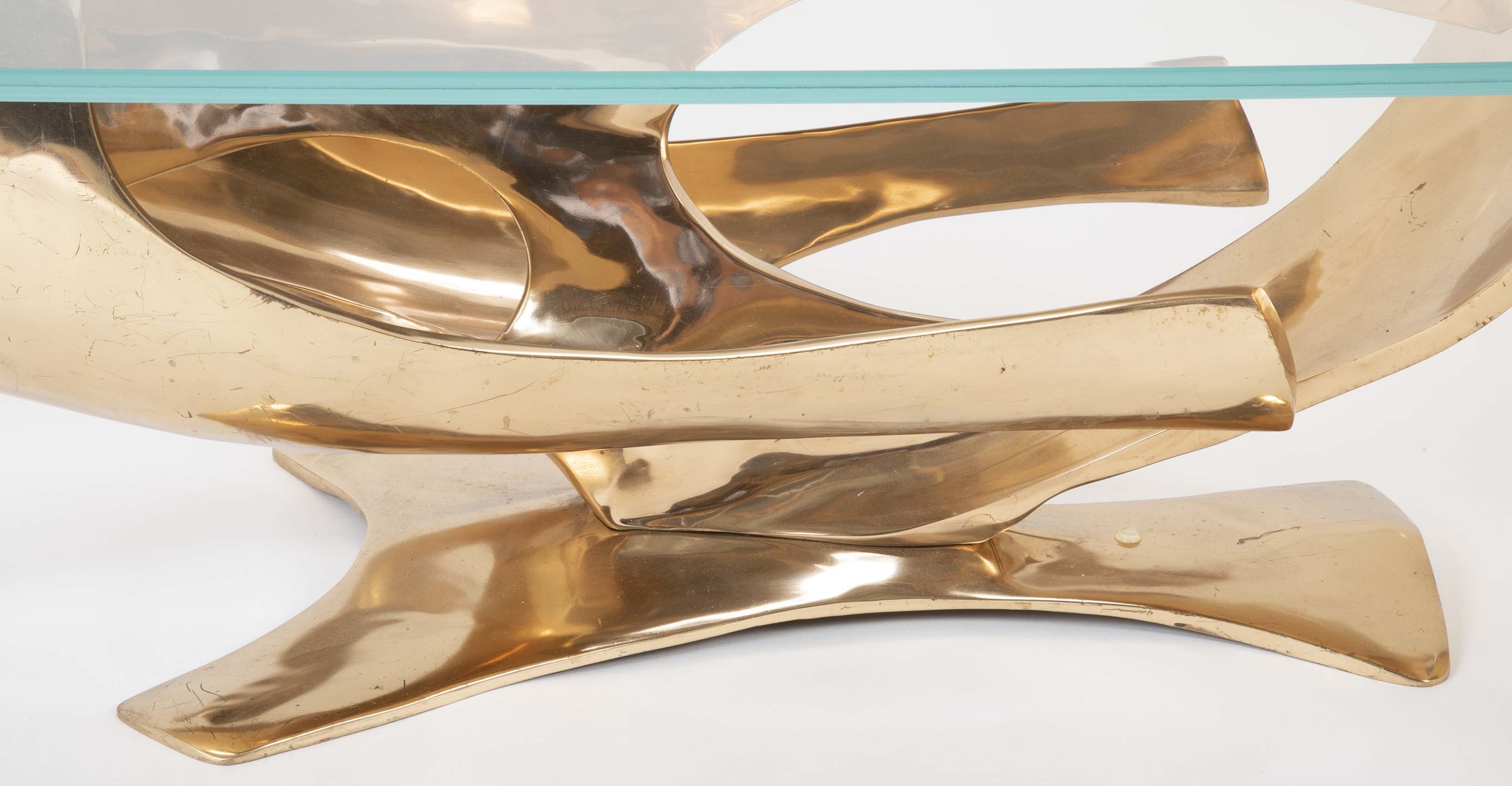 A Limited Edition Gilt Bronze Coffee Table Designed by Fred Brouard