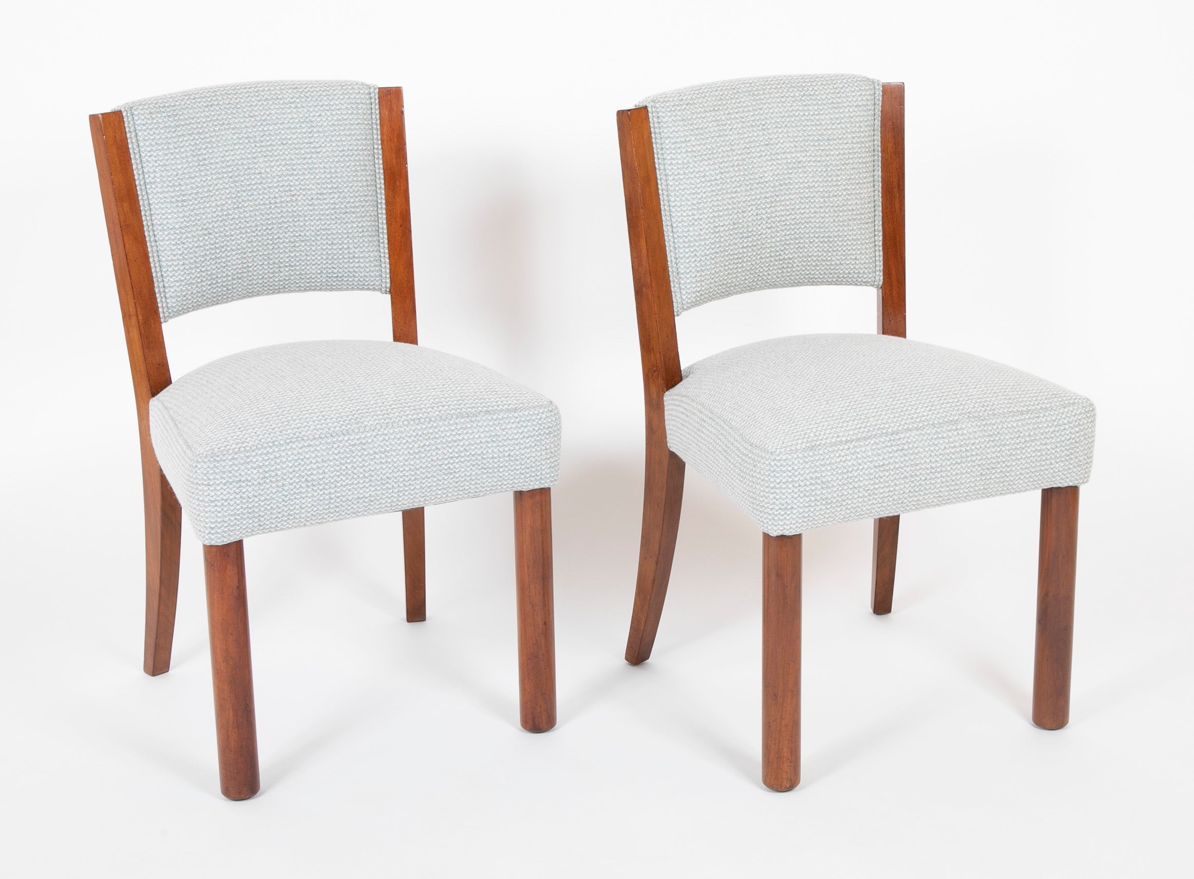 A Pair of Presumably French Walnut Side Chairs