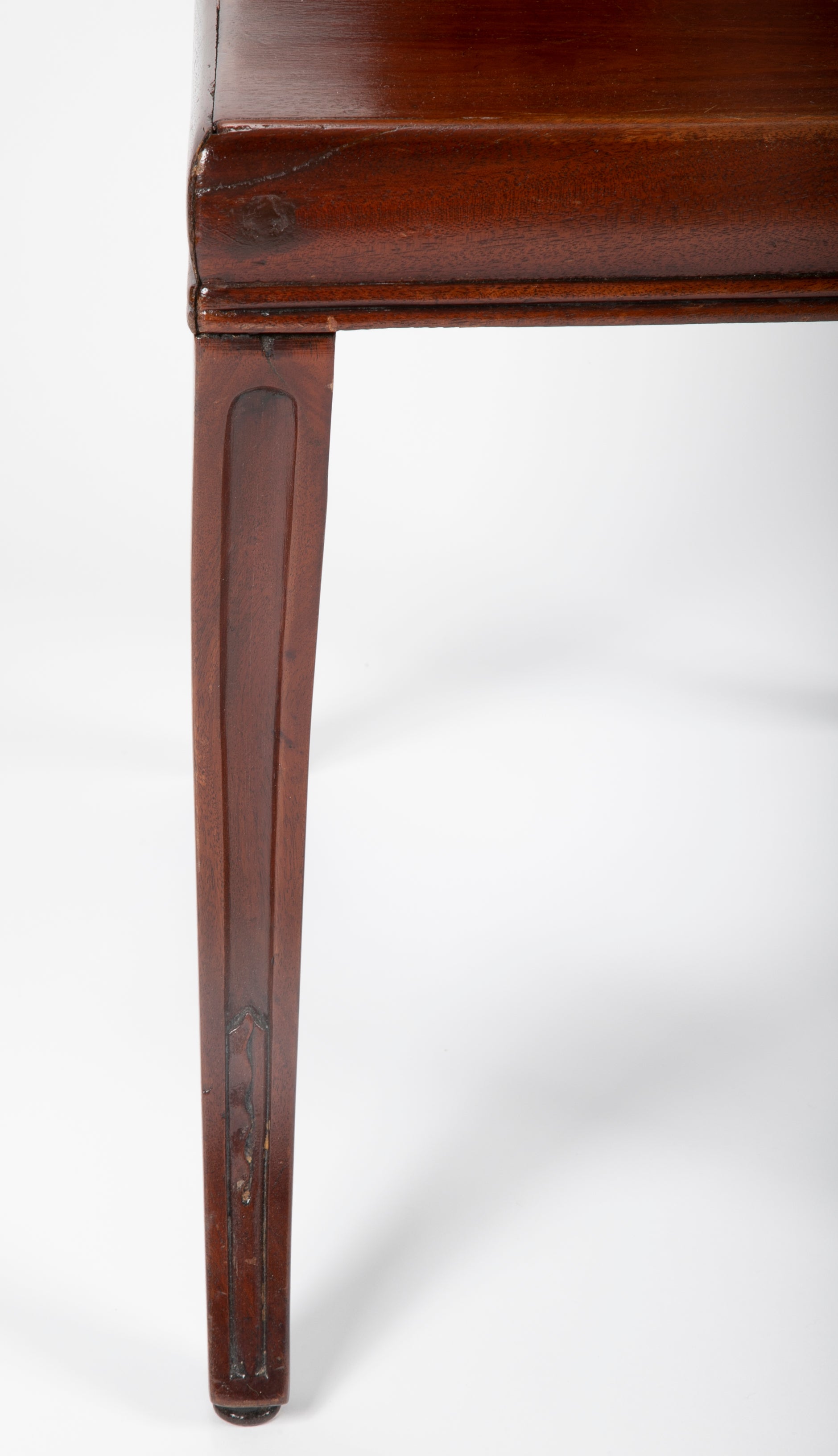 A Pair of Late Georgian Mahogany and Polychrome Hall Chairs