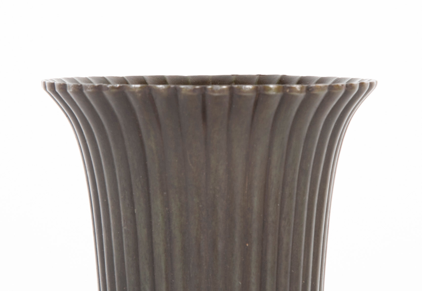 Pair of Just Andersen Patinated "Disko" Metal Vases