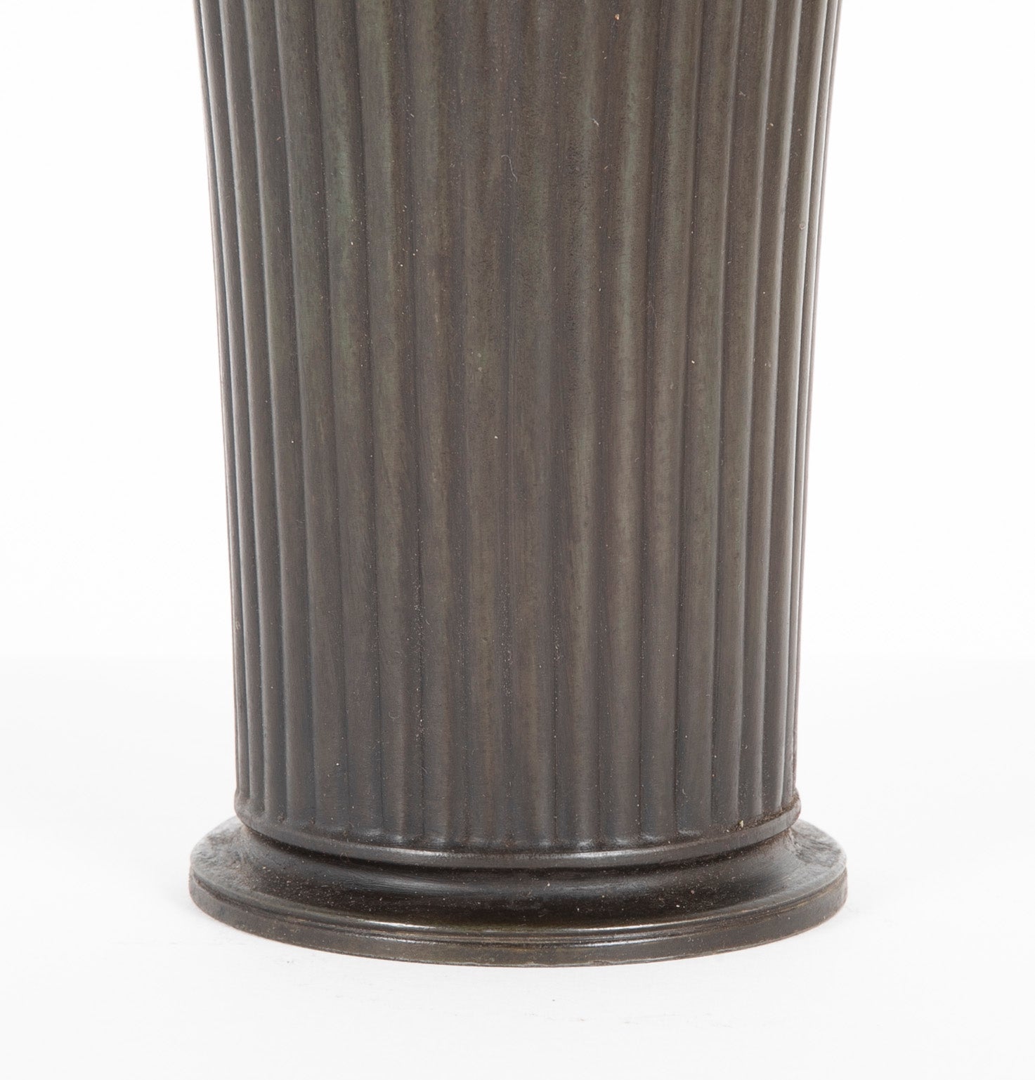 Pair of Just Andersen Patinated "Disko" Metal Vases