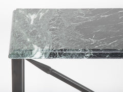 Pair of Neo-Classical Style Steel Console Tables with Marble Tops