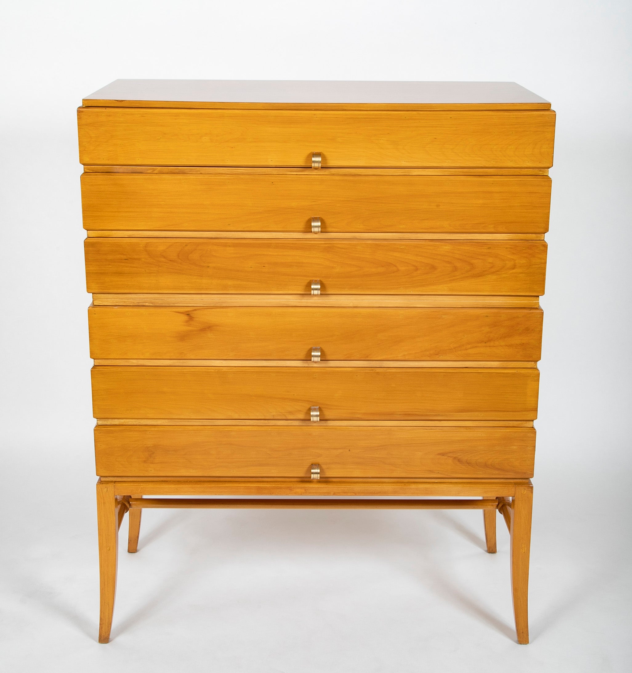 Tommi Parzinger Six Drawer High Chest on Stand