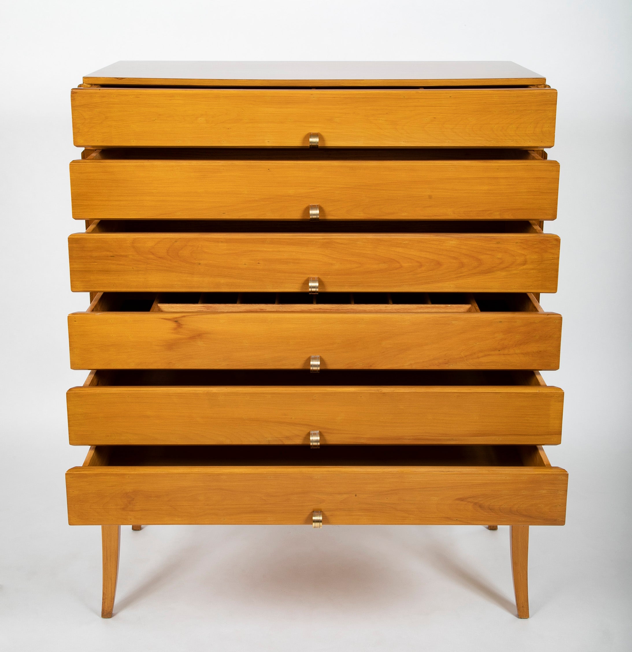 Tommi Parzinger Six Drawer High Chest on Stand