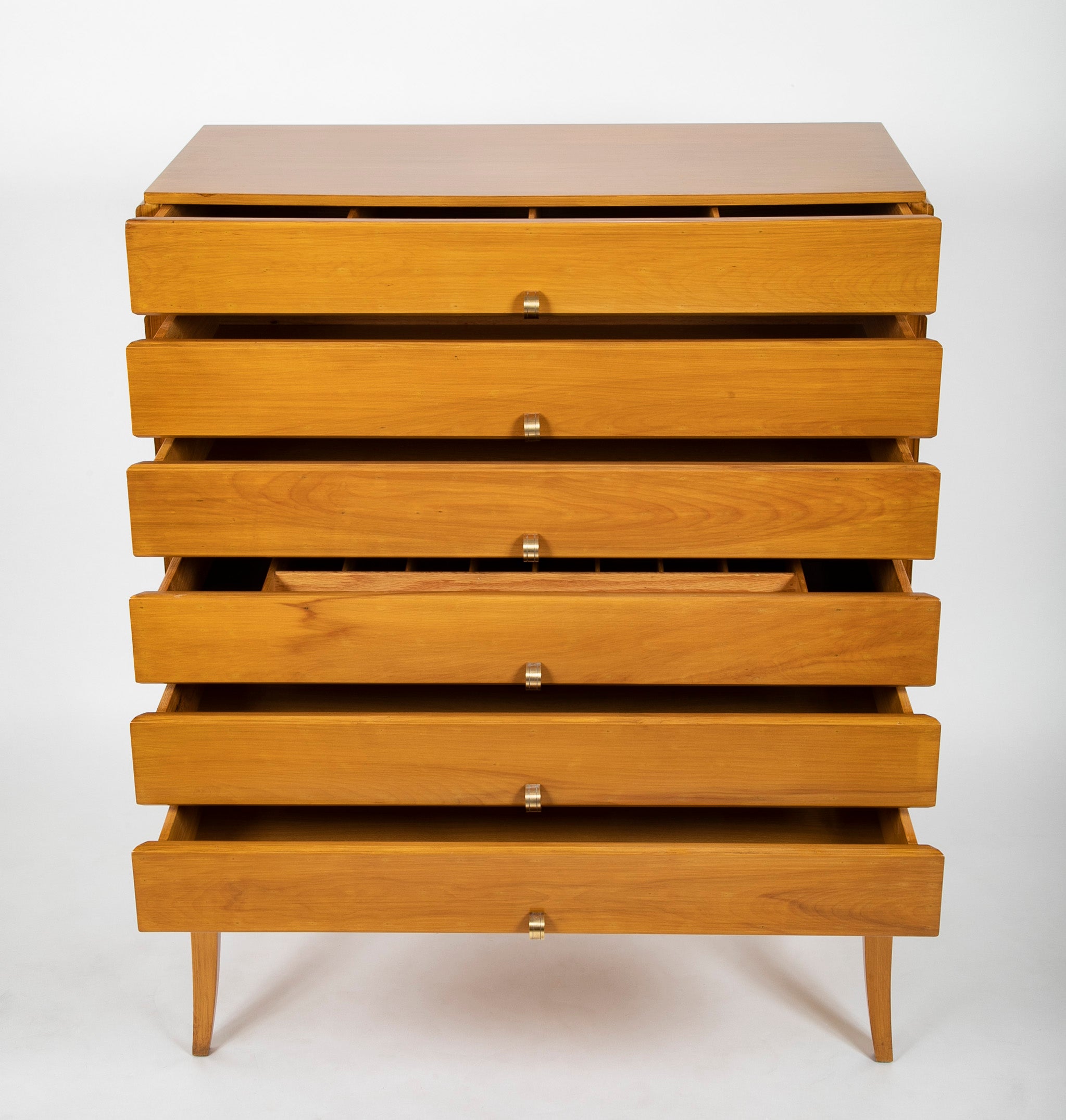 Tommi Parzinger Six Drawer High Chest on Stand