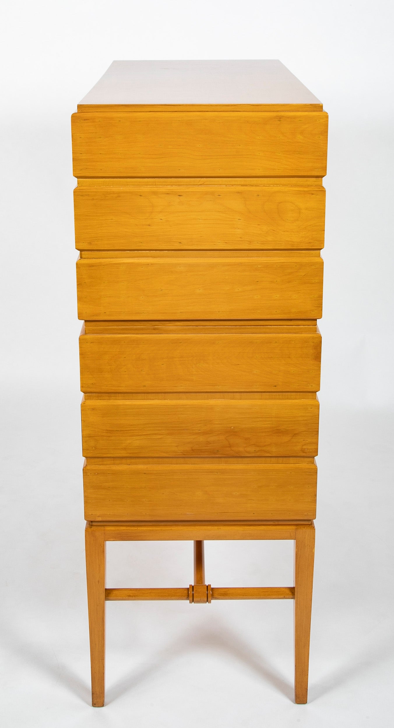Tommi Parzinger Six Drawer High Chest on Stand