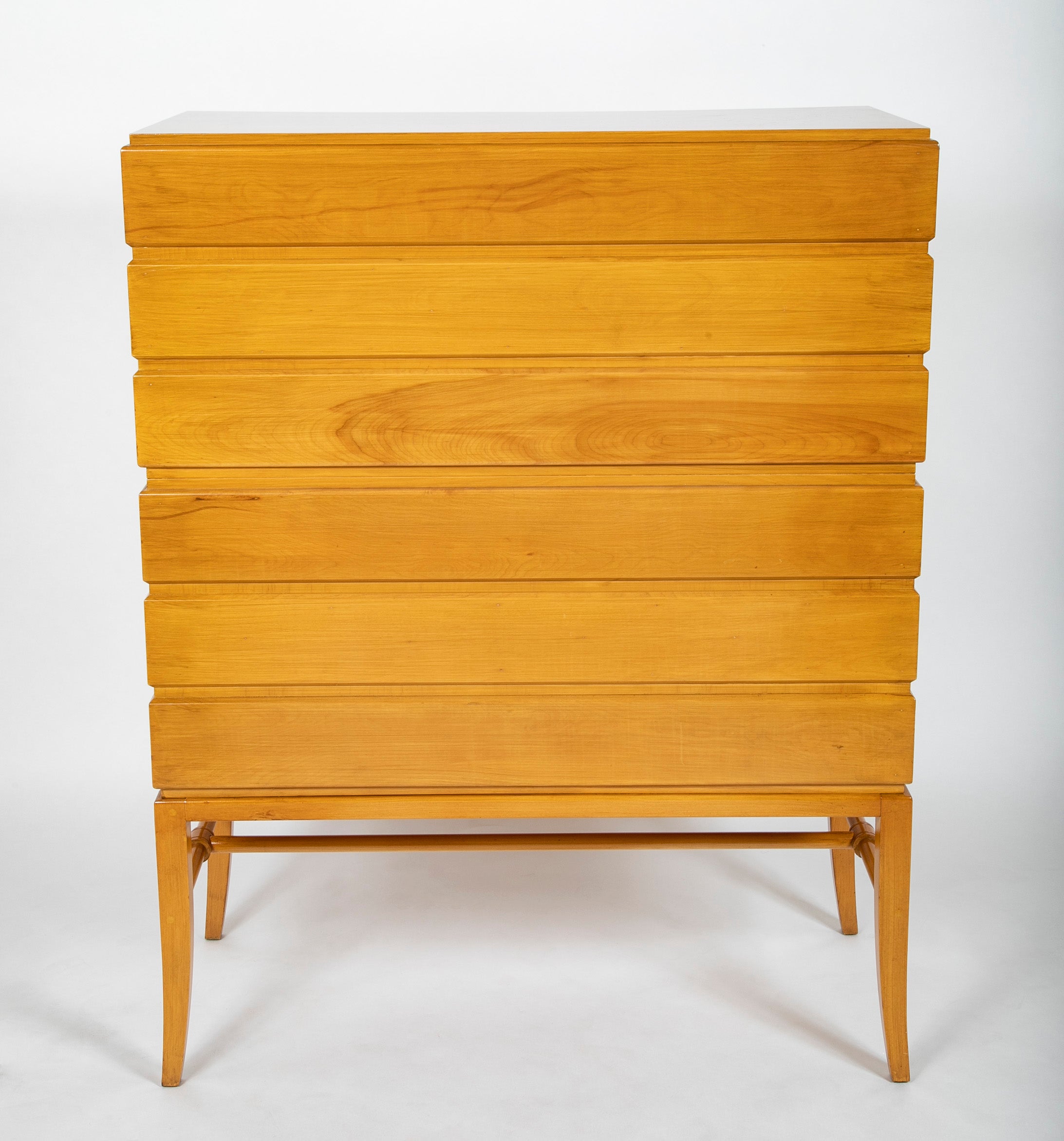 Tommi Parzinger Six Drawer High Chest on Stand