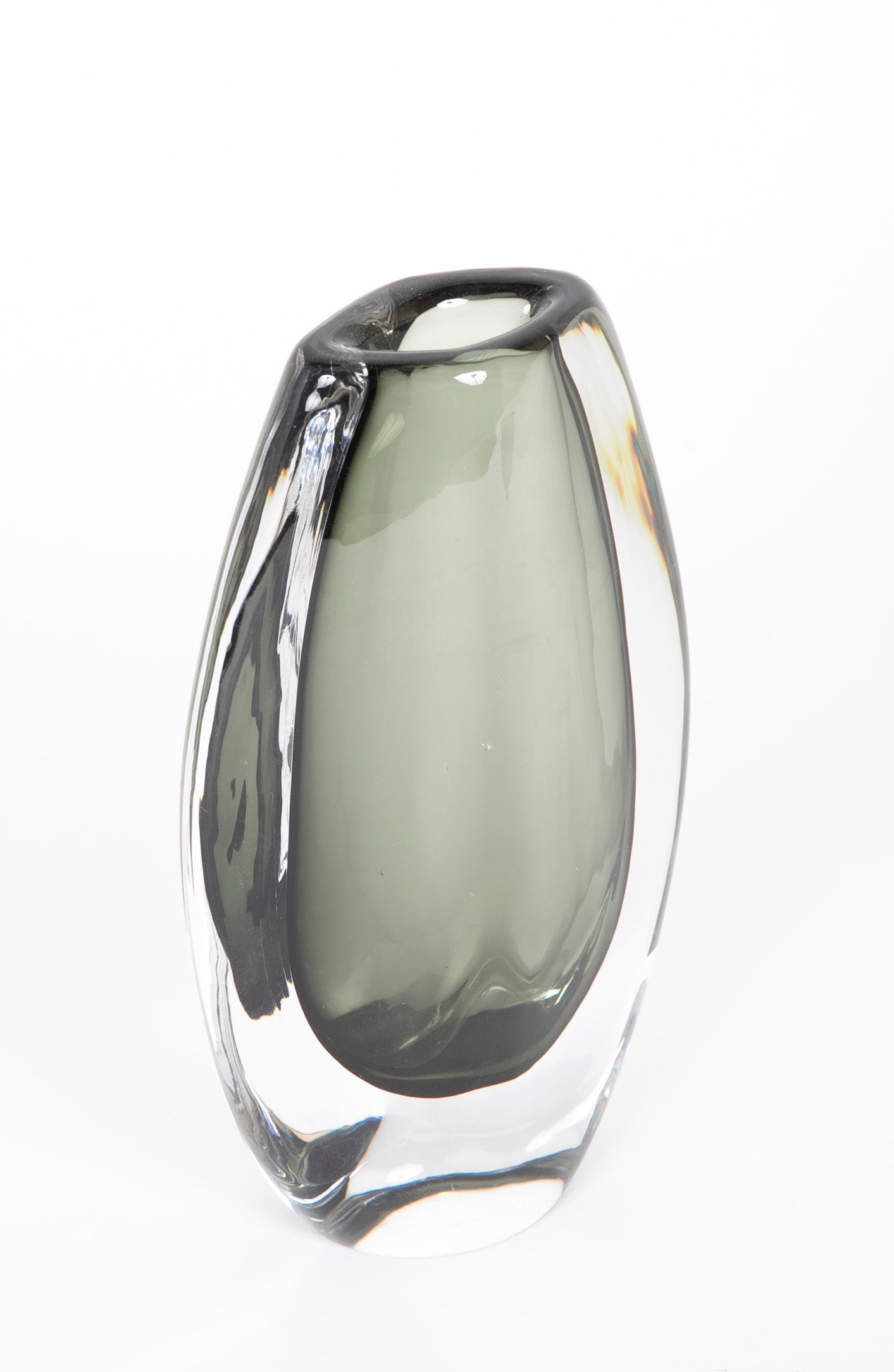 Nils Lundberg for Orrefors Smoked Glass Vase
