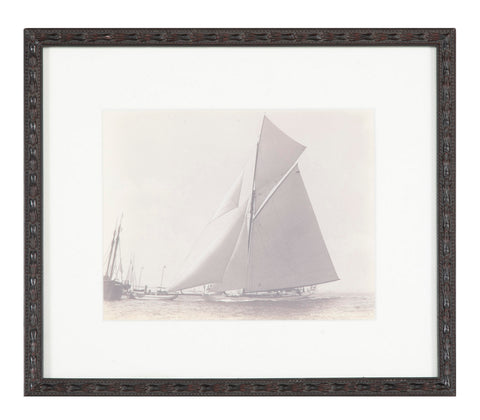 Rare 1895 Albumen Photograph by J. S. Johnston of America's Cup Yacht "Defender"