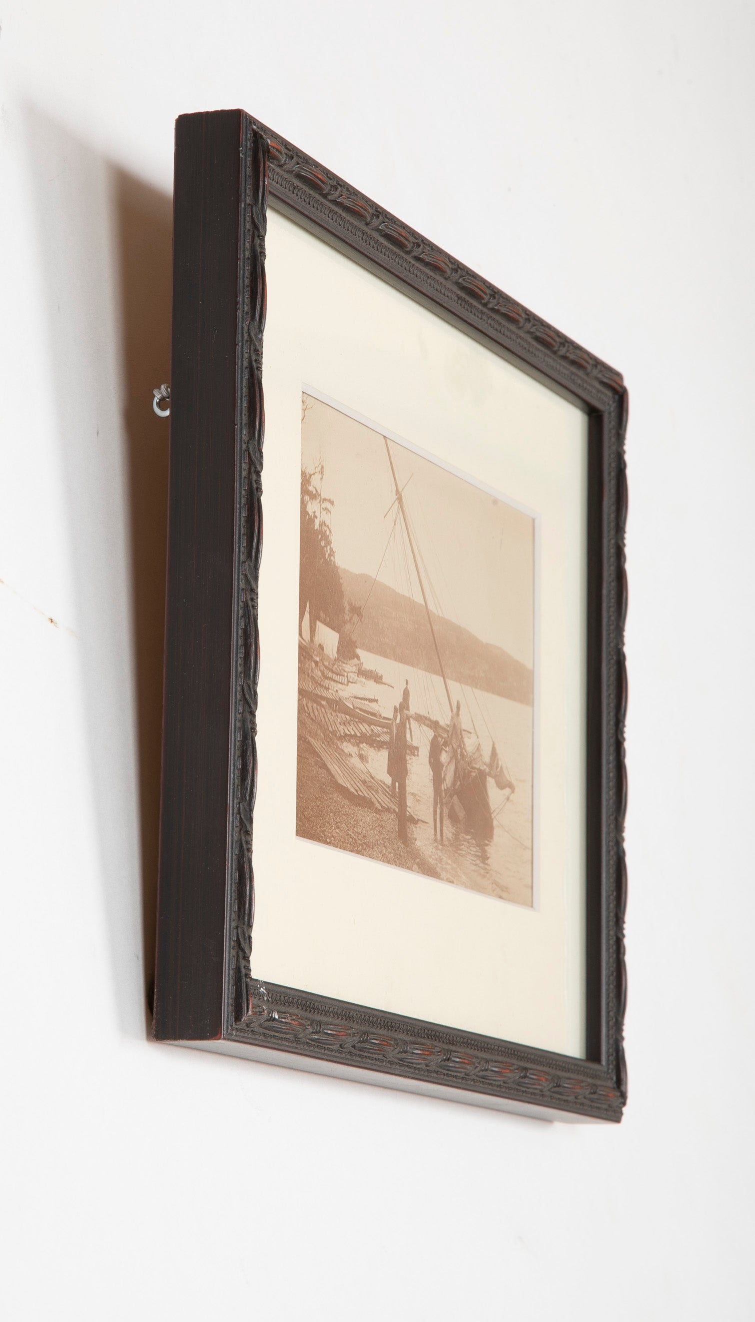Antique Yachting Photograph "Ashore on Lake Champlain"