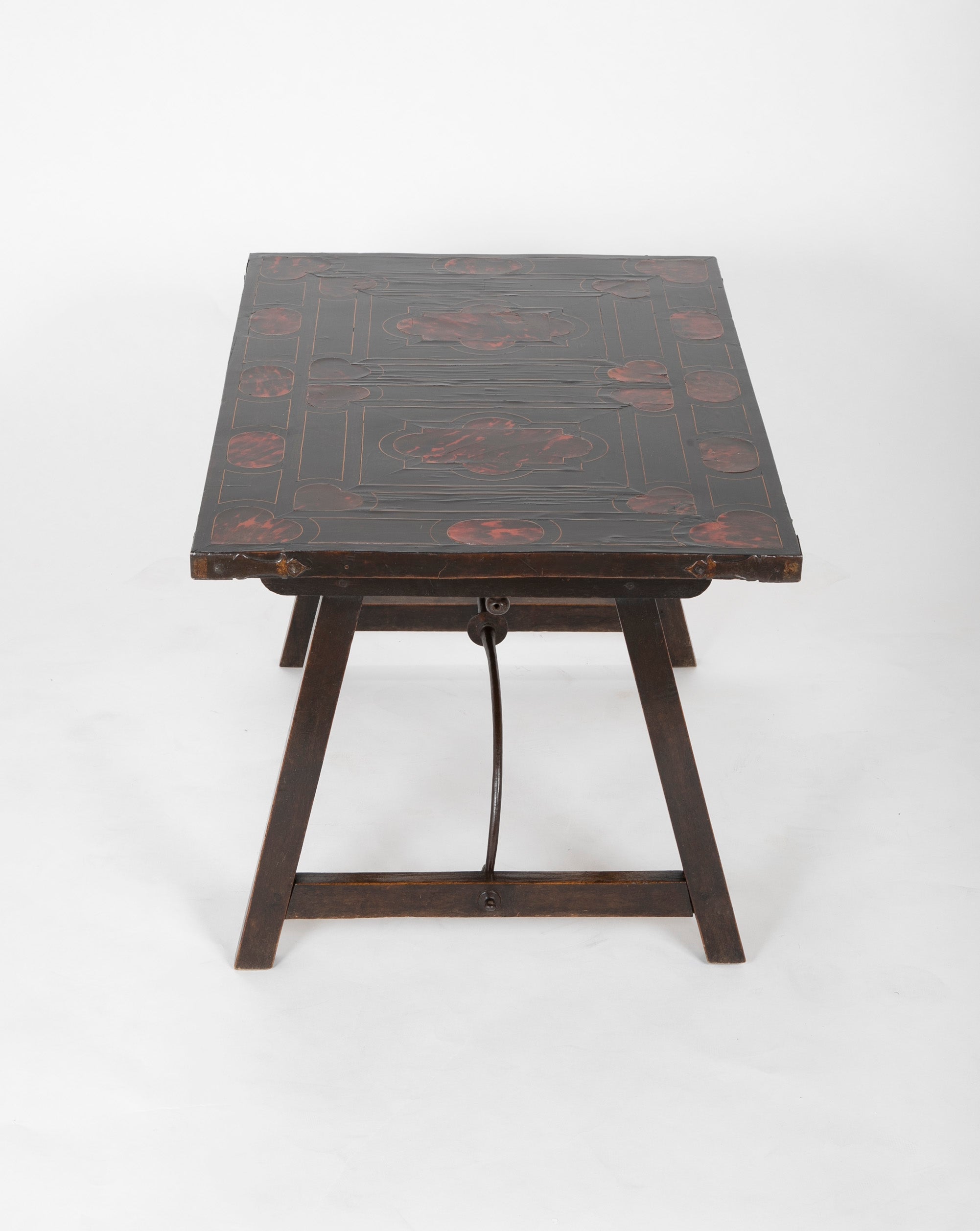 Spanish Baroque Rosewood and Tortoiseshell Inlaid Side Table