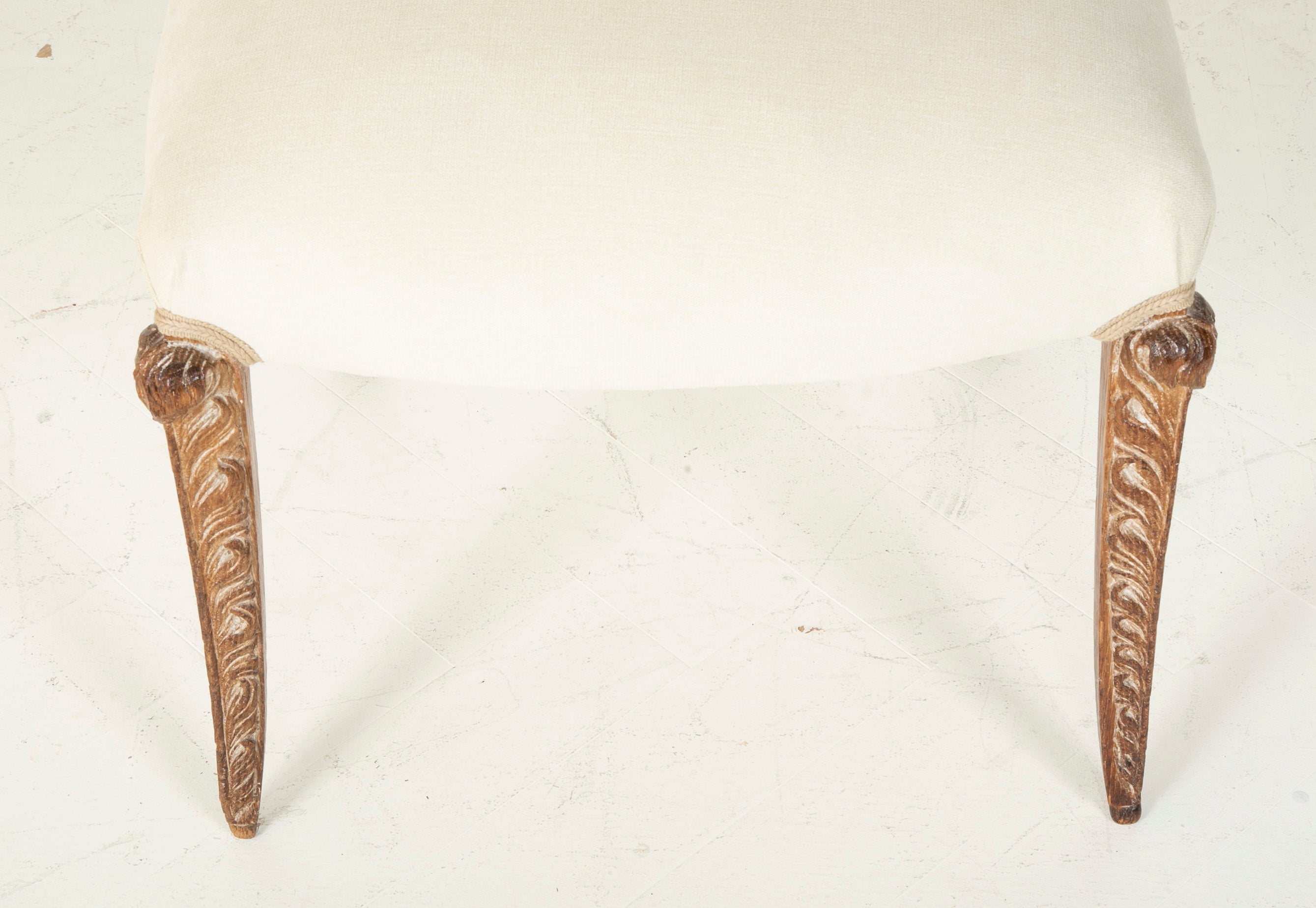 Pair Of French Maison Jansen Cerused Oak Dining Chairs