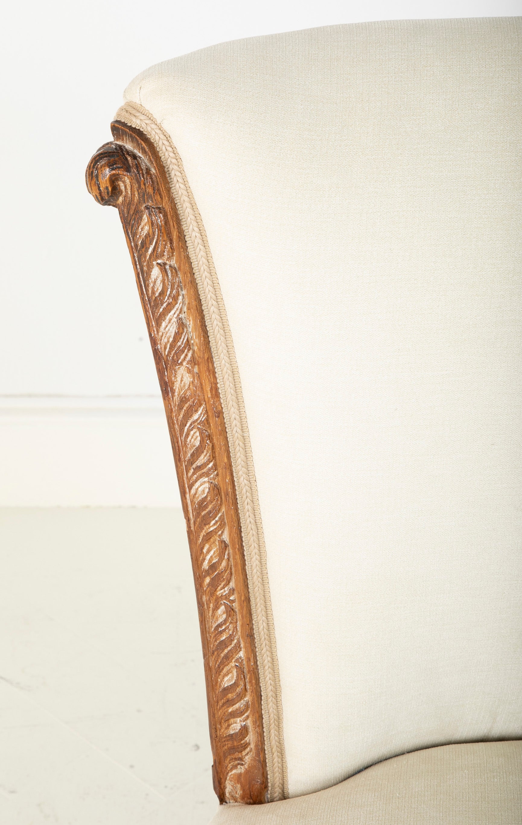 Pair Of French Maison Jansen Cerused Oak Dining Chairs