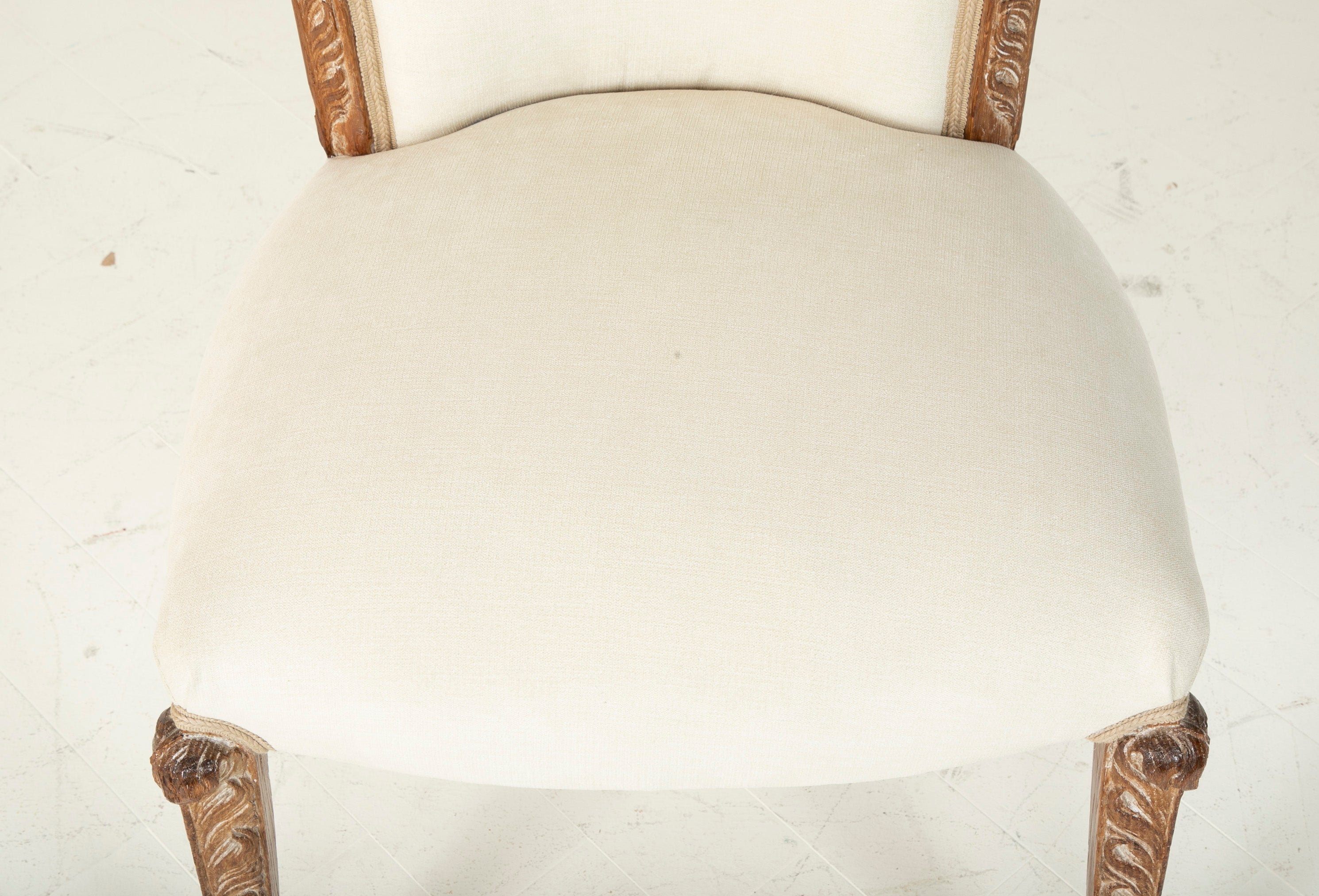 Pair Of French Maison Jansen Cerused Oak Dining Chairs