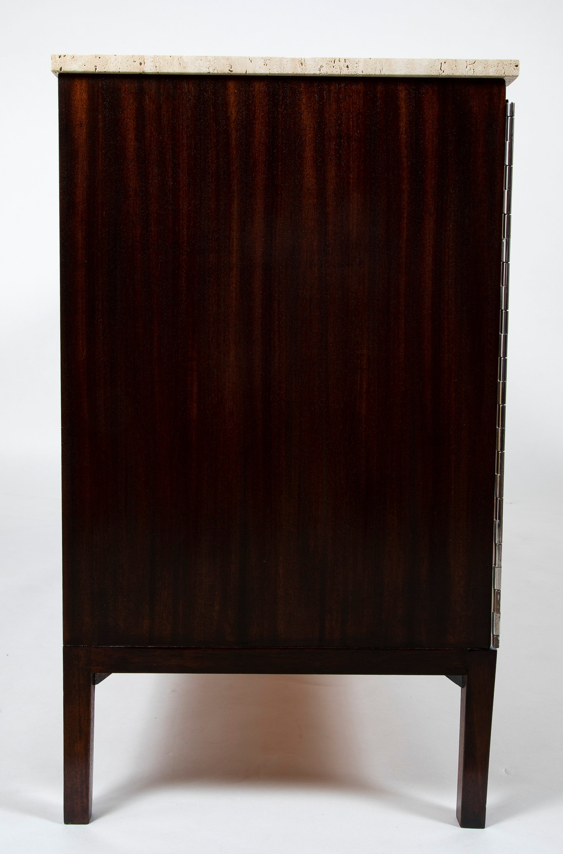 Paul McCobb Travertine Top and Renewed Cane Credenza