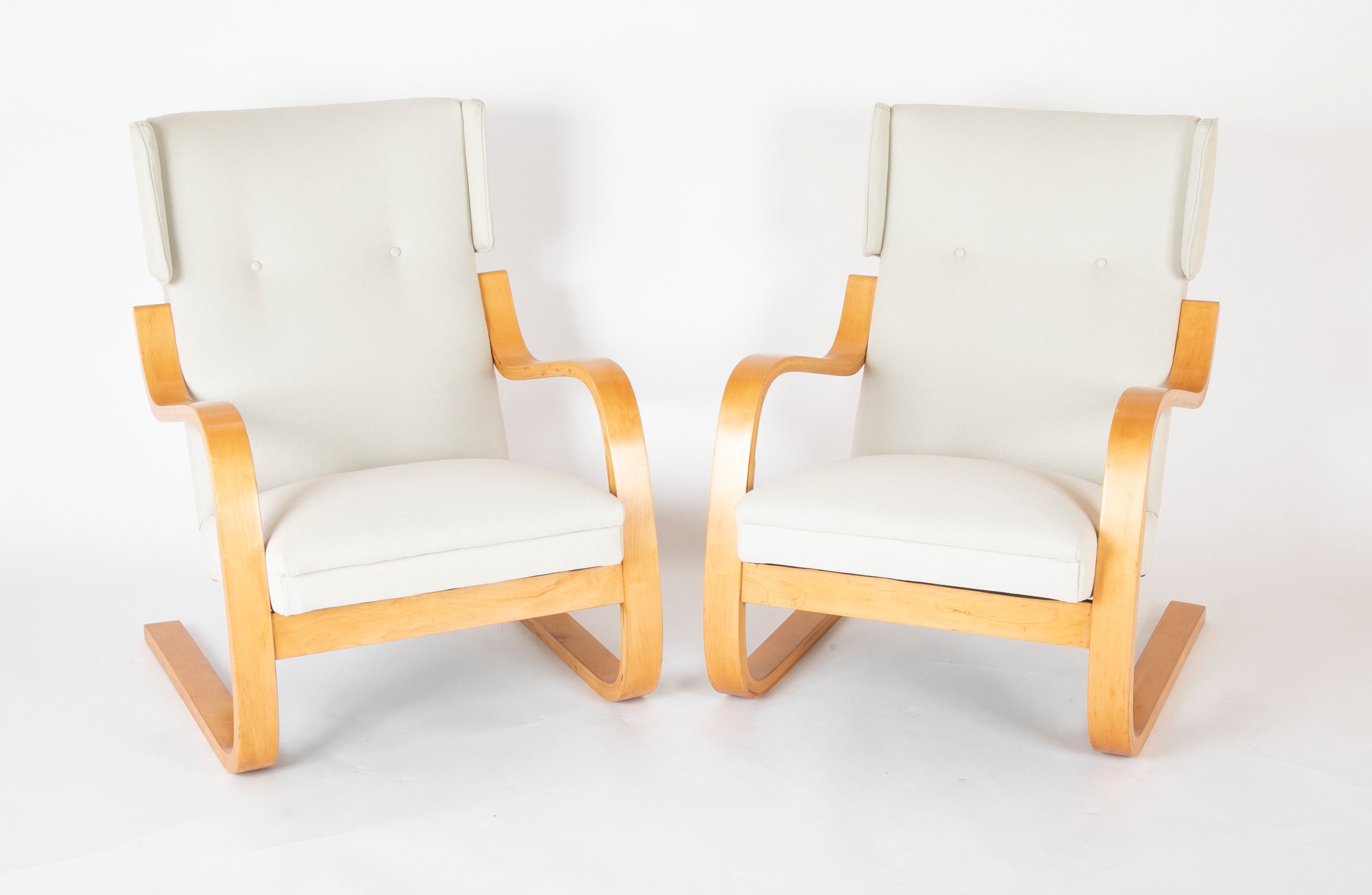 Pair of Model 401 Alvar Aalto Wing Chairs
