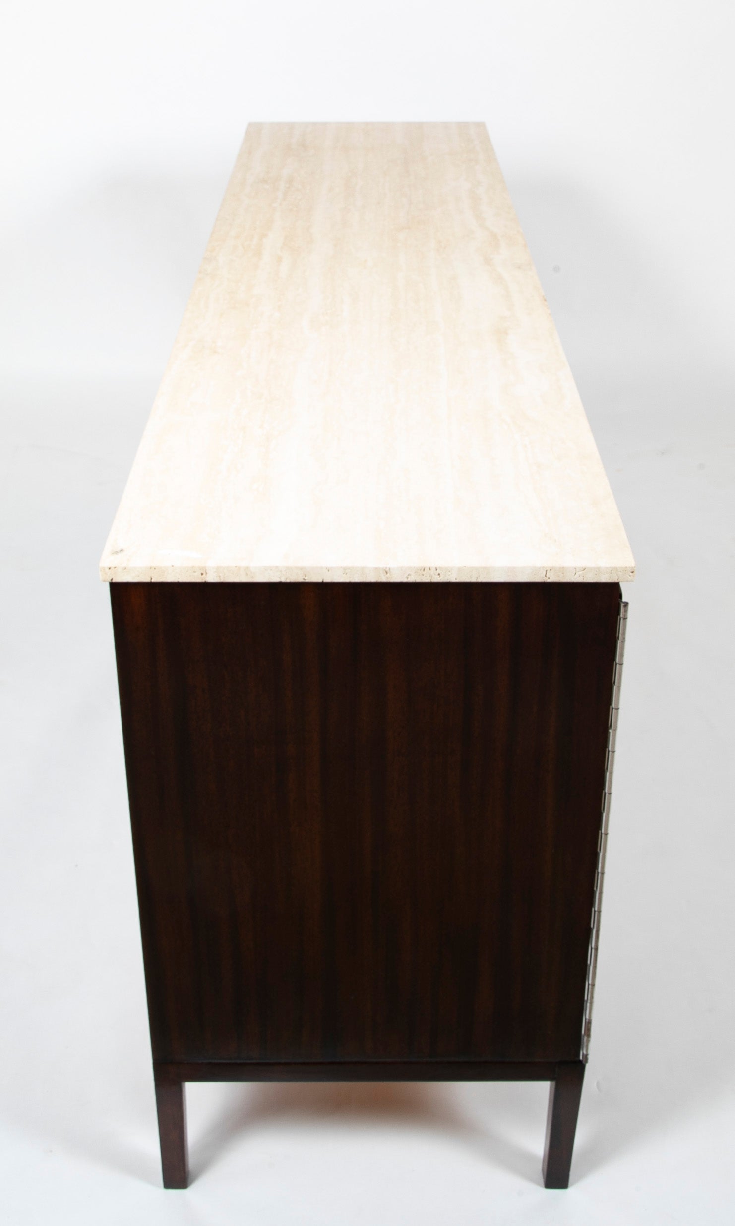 Paul McCobb Travertine Top and Renewed Cane Credenza