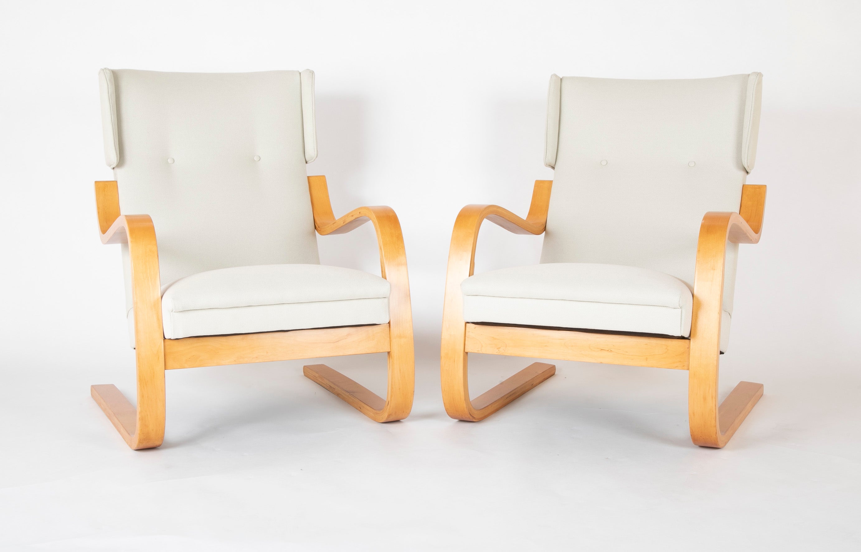 Pair of Model 401 Alvar Aalto Wing Chairs