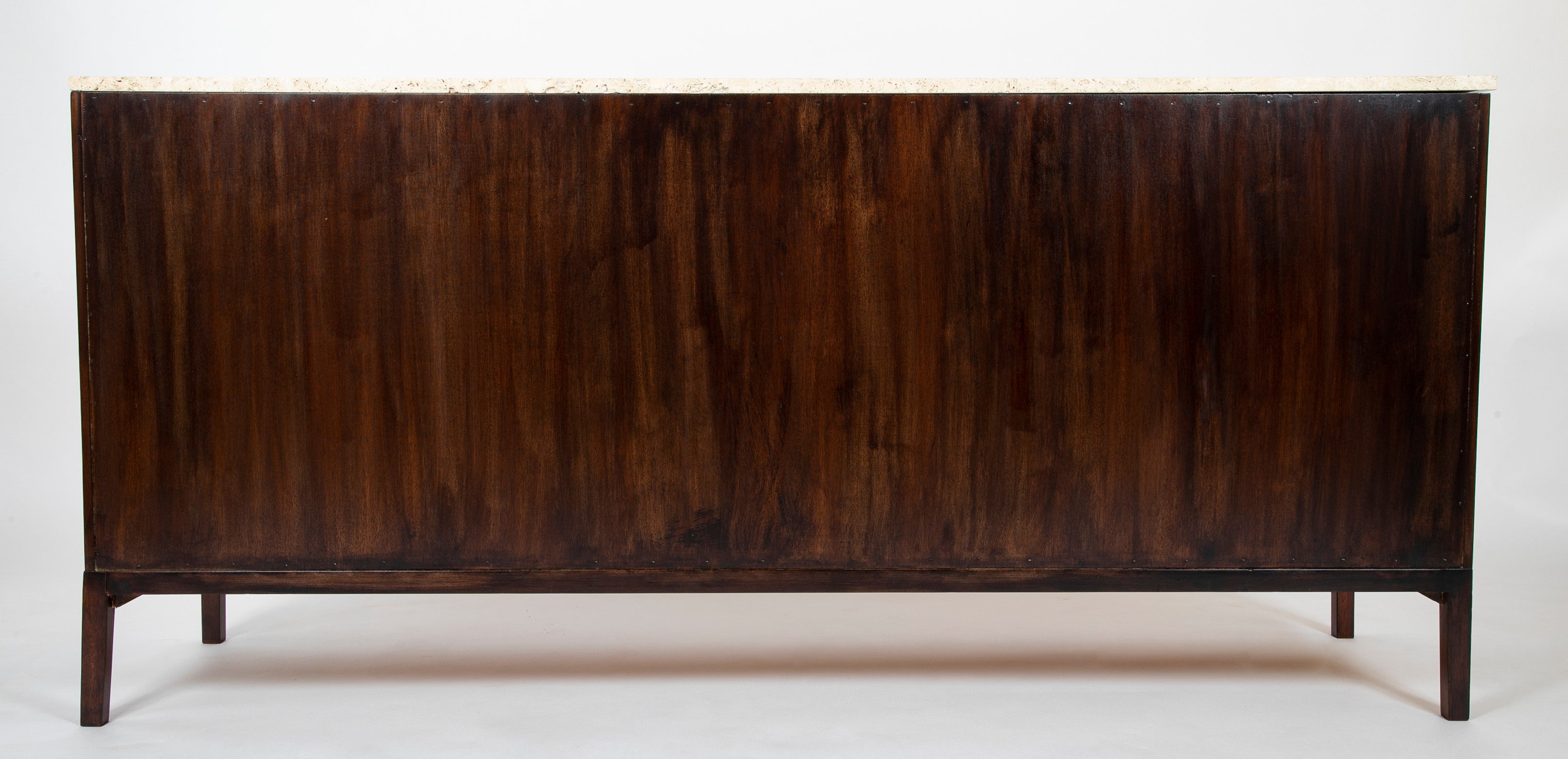 Paul McCobb Travertine Top and Renewed Cane Credenza
