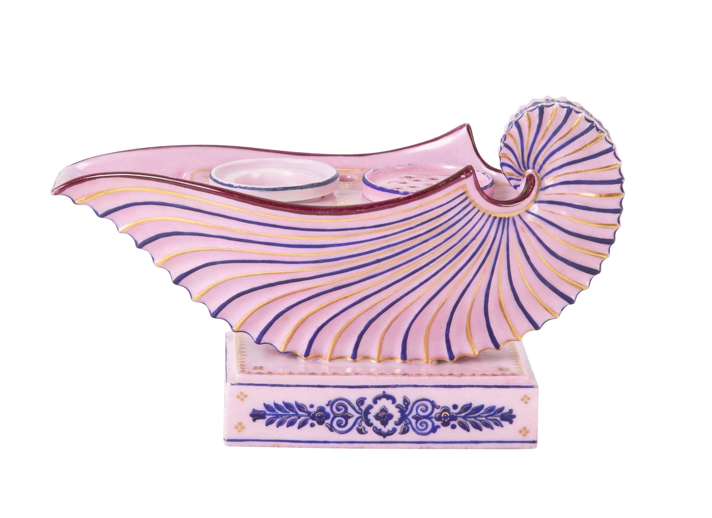 Dynamic 19th Century French Porcelain Encrier or Inkwell