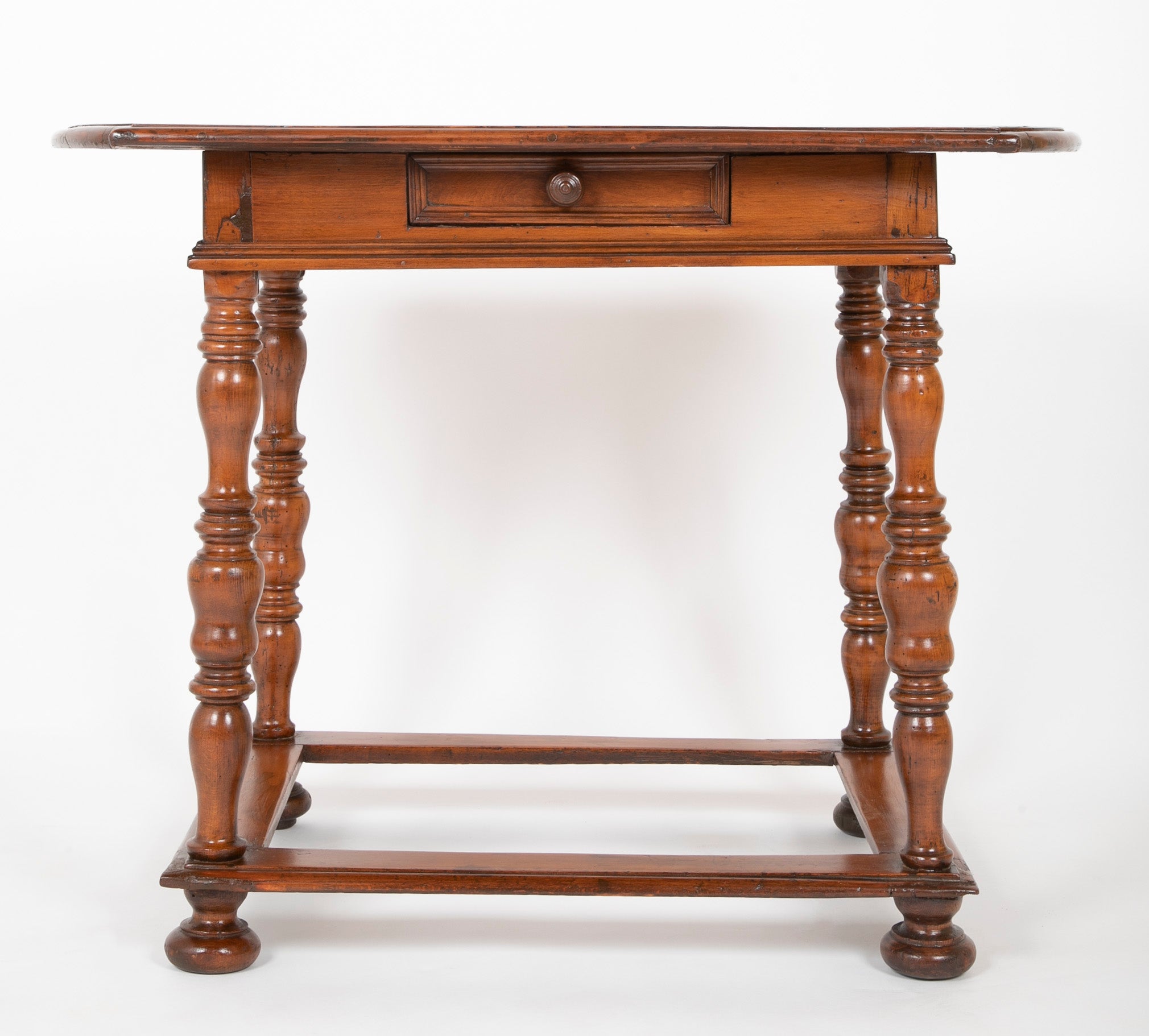Very Early 18th Century Continental Walnut Marquetry Border Side Table