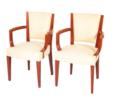 Set of 4 Red Lacquered Dining Chairs by Eugene Printz