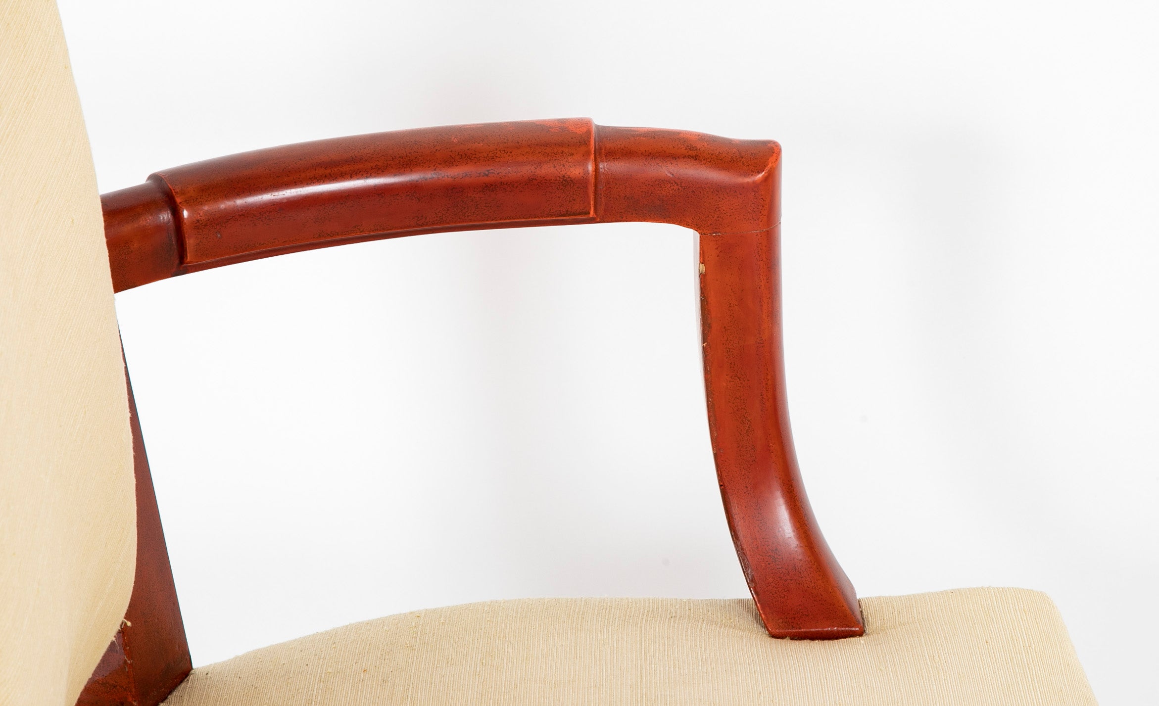 Set of 4 Red Lacquered Dining Chairs by Eugene Printz