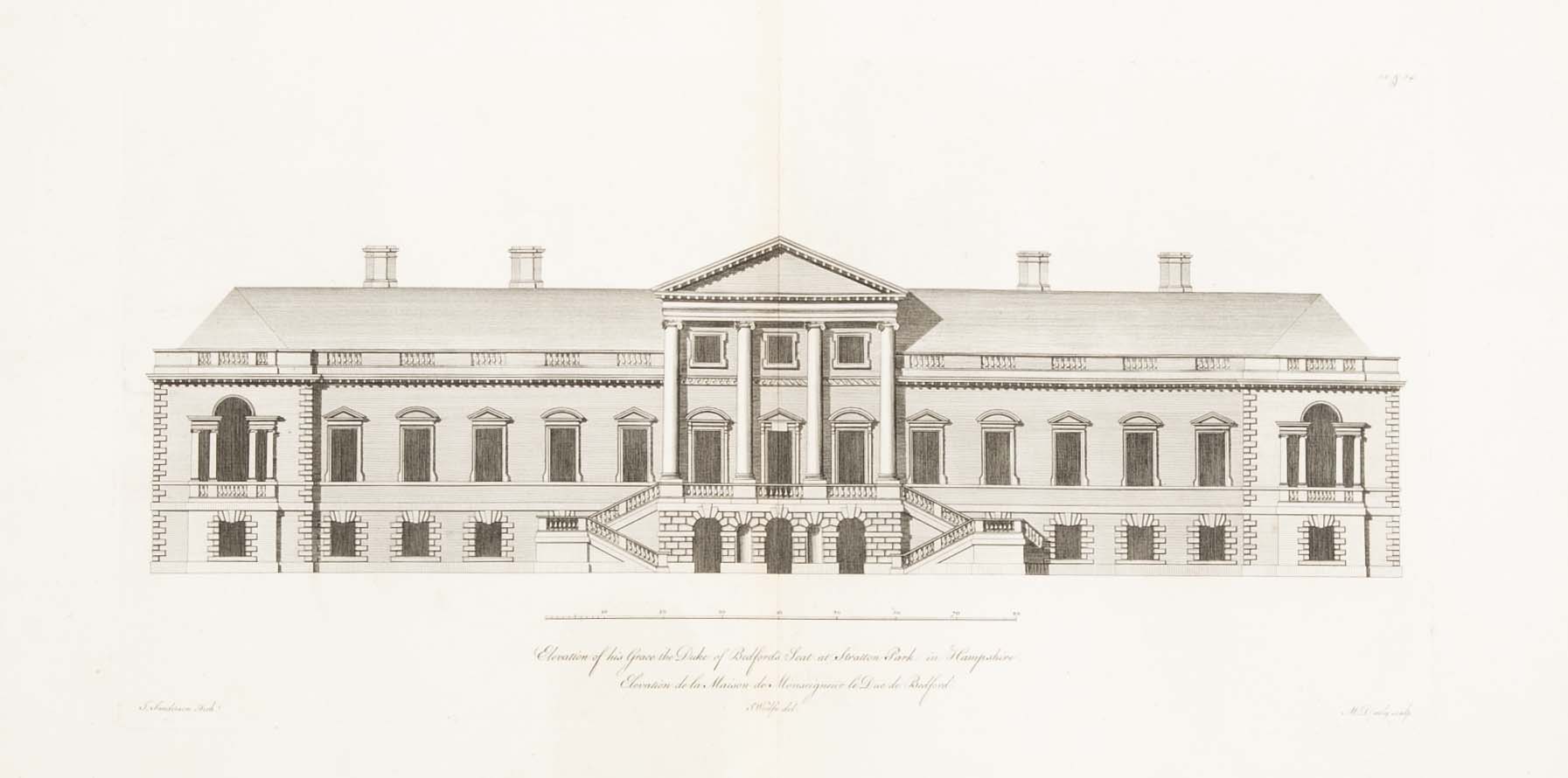 Colen Campbell 18th Century Architectural Engraving from "Vitruvious Britannicus"