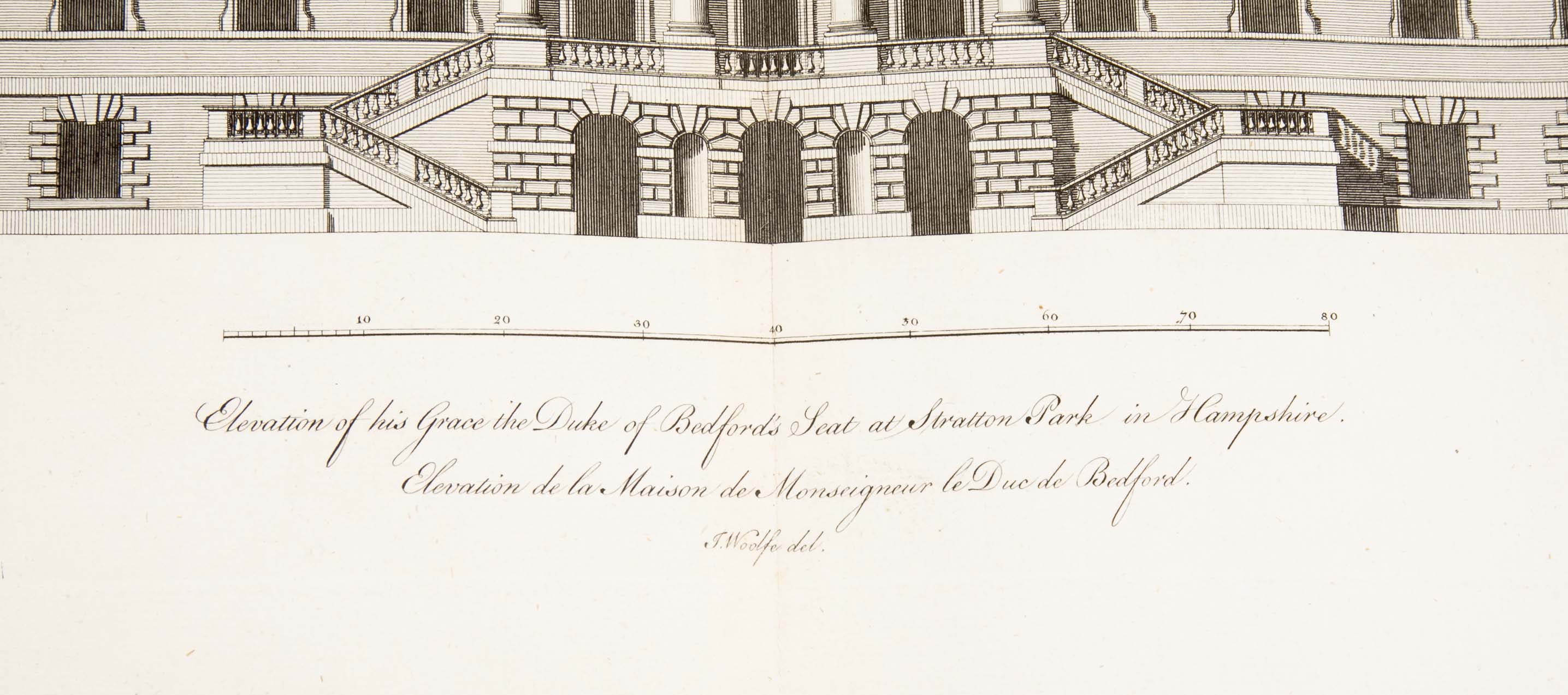 Colen Campbell 18th Century Architectural Engraving from "Vitruvious Britannicus"