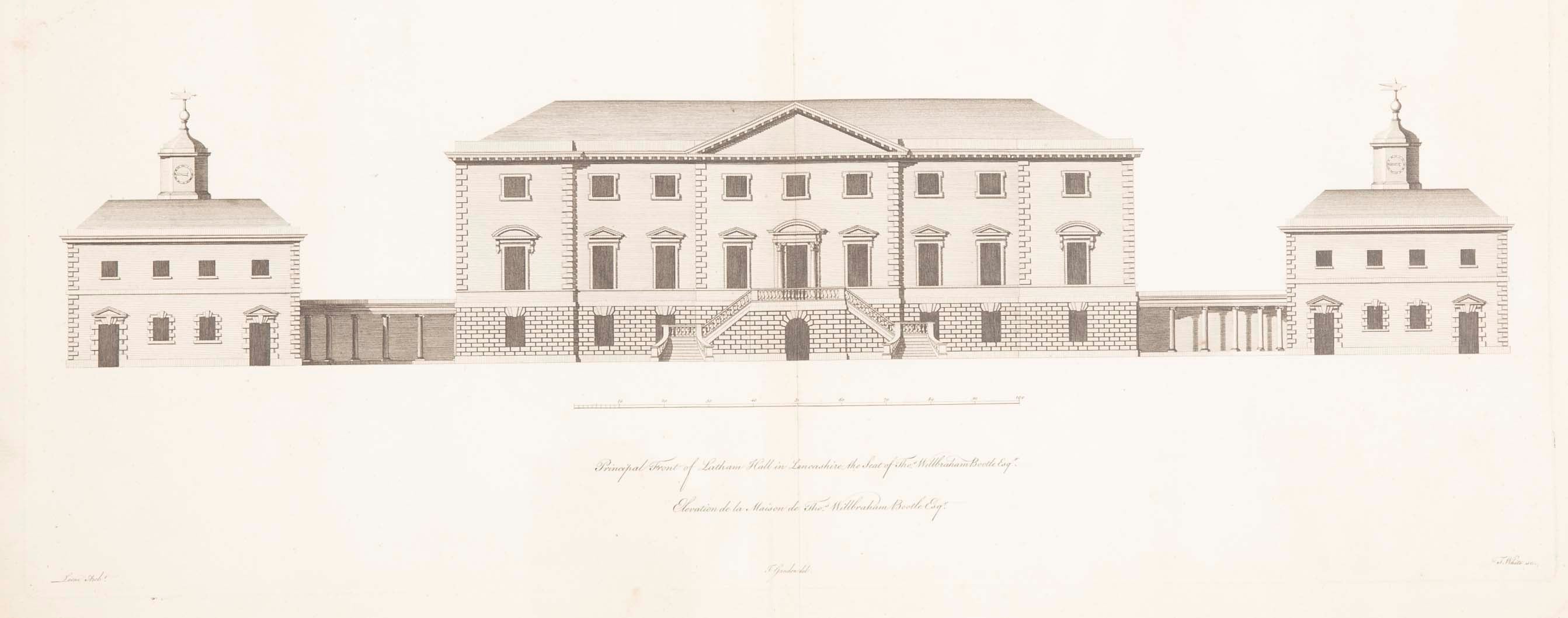 Colen Campbell 18th Century Architectural Engraving from "Vitruvious Britannicus"