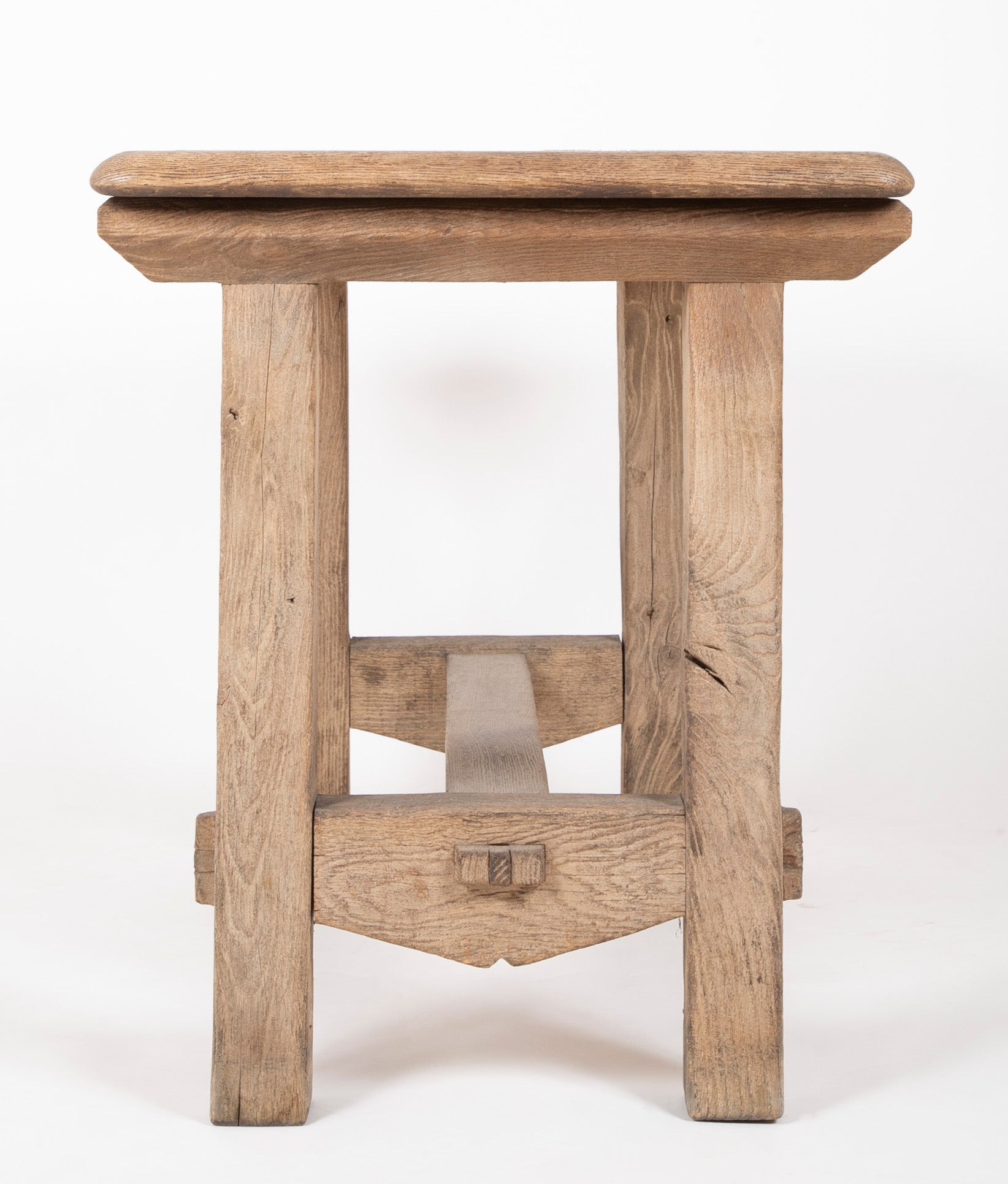 Pair of French Arts & Crafts Tile Inlaid Oak Tables