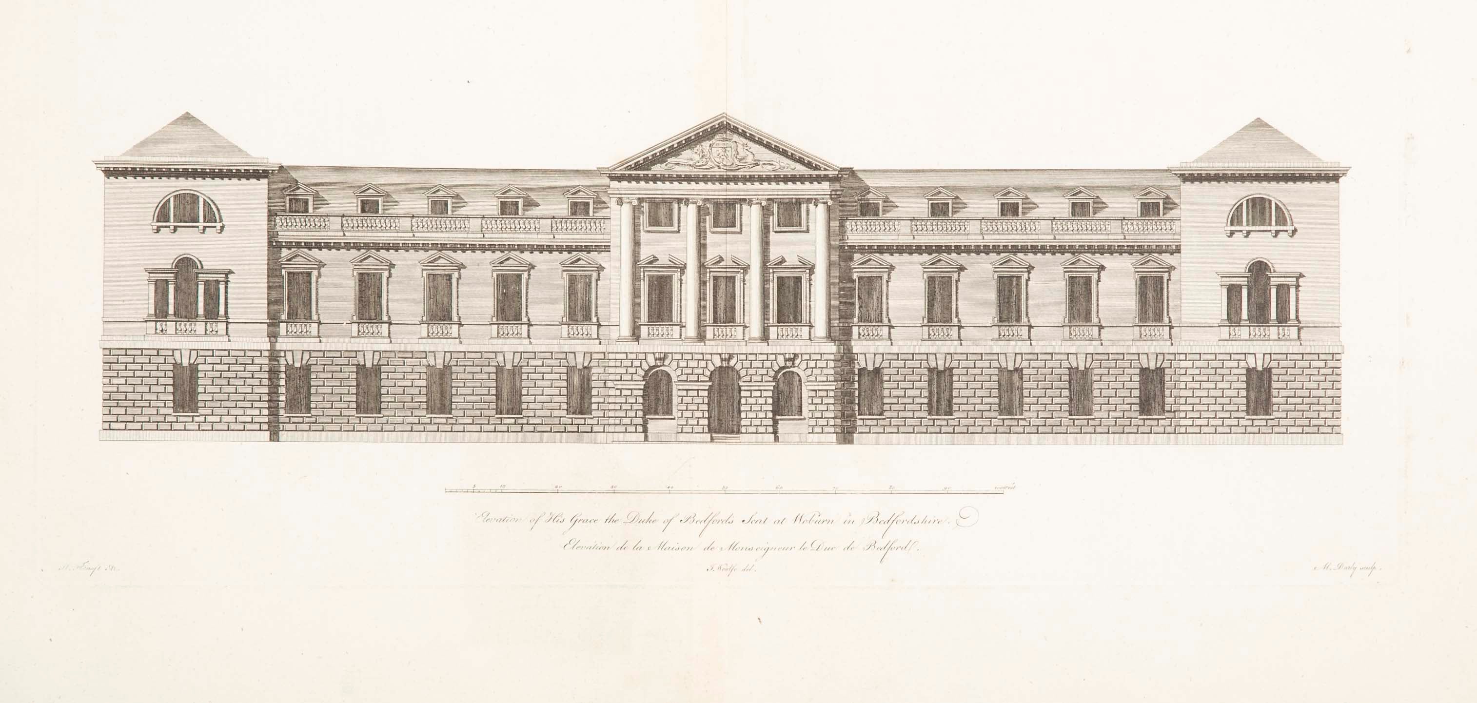 Colen Campbell 18th Century Architectural Engraving from "Vitruvious Britannicus"